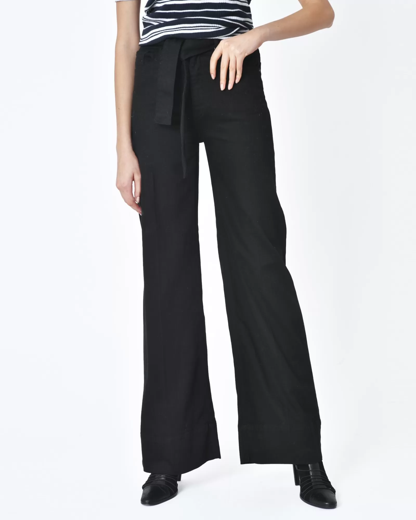 La Piscine Paris Pantalon denim à ceinture Dl1961 Noir New