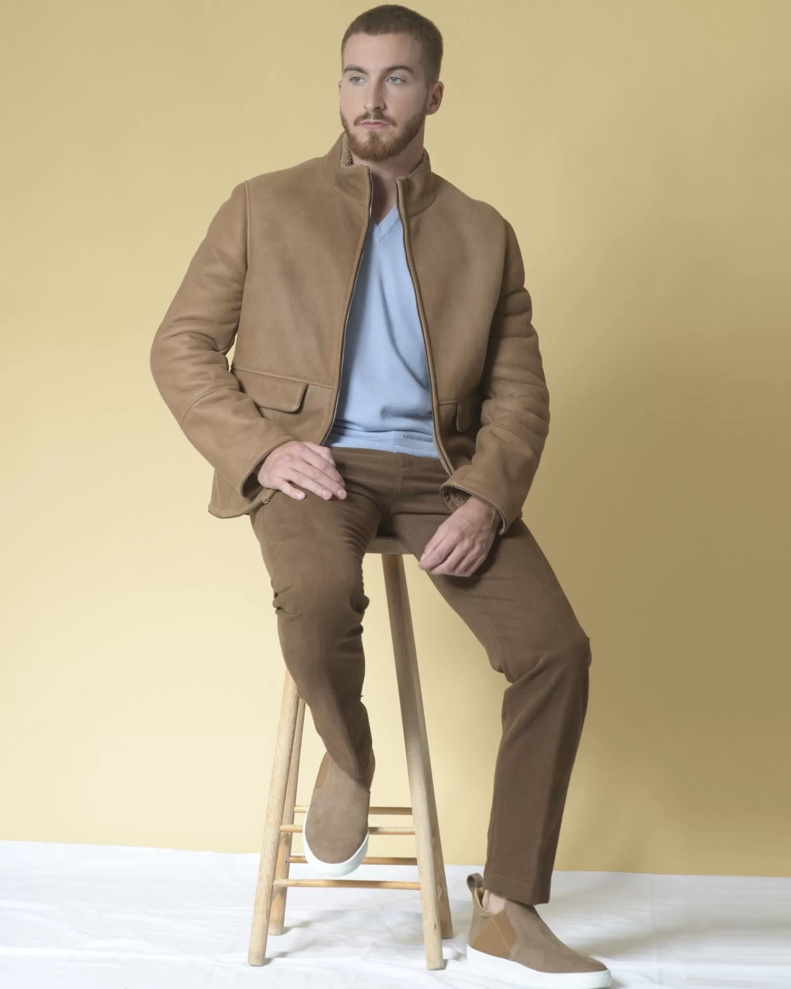 La Piscine Paris Pantalon droit en gabardine de coton Cruna Marron Fashion