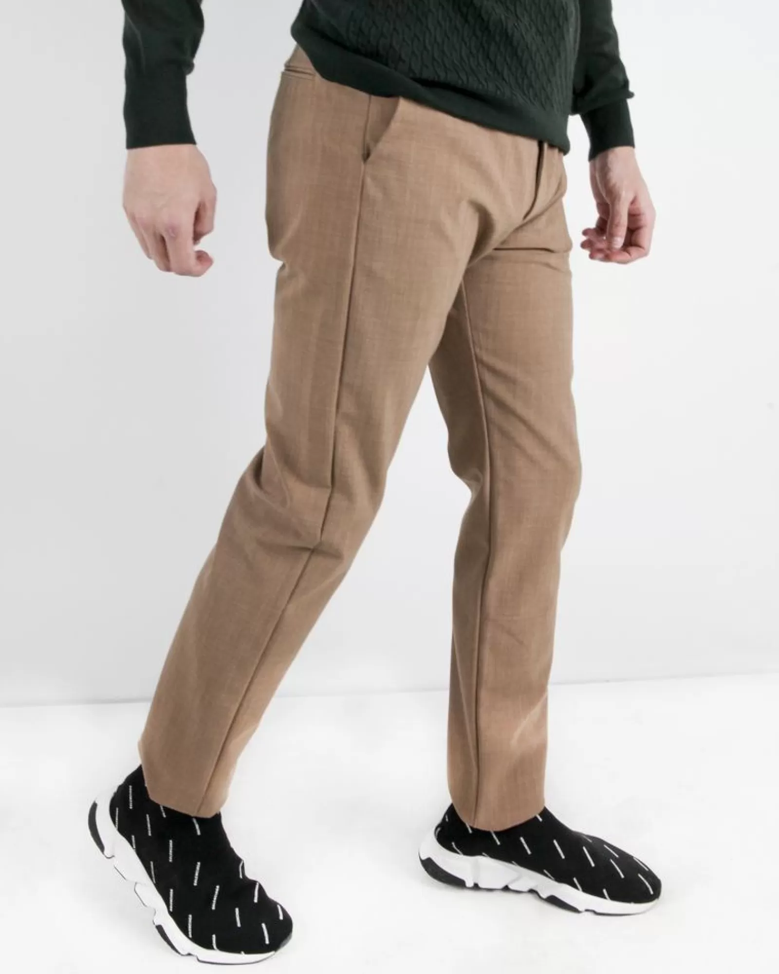 La Piscine Paris Pantalon droit en laine Maison Flâneur Camel Best