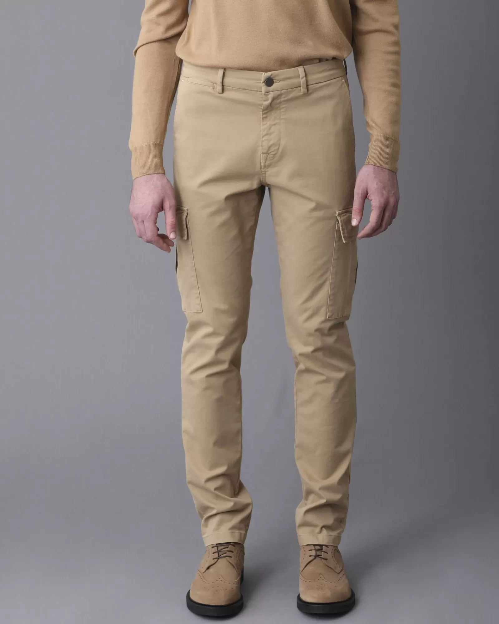 La Piscine Paris Pantalon droit en toile de coton mélangé Seven For All Mankind Beige Flash Sale