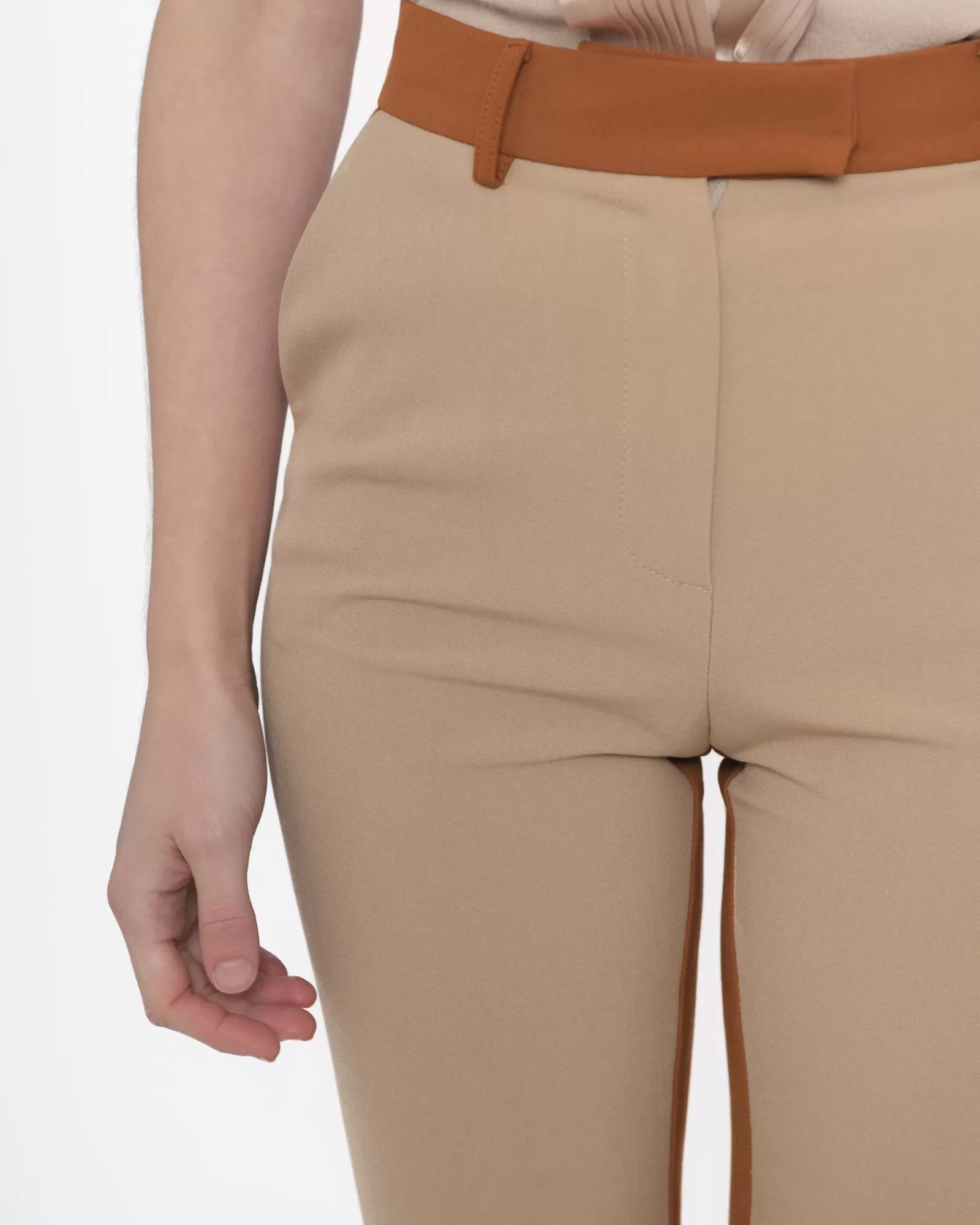La Piscine Paris Pantalon droit multicolore Space Simona Corsellini Camel Cheap