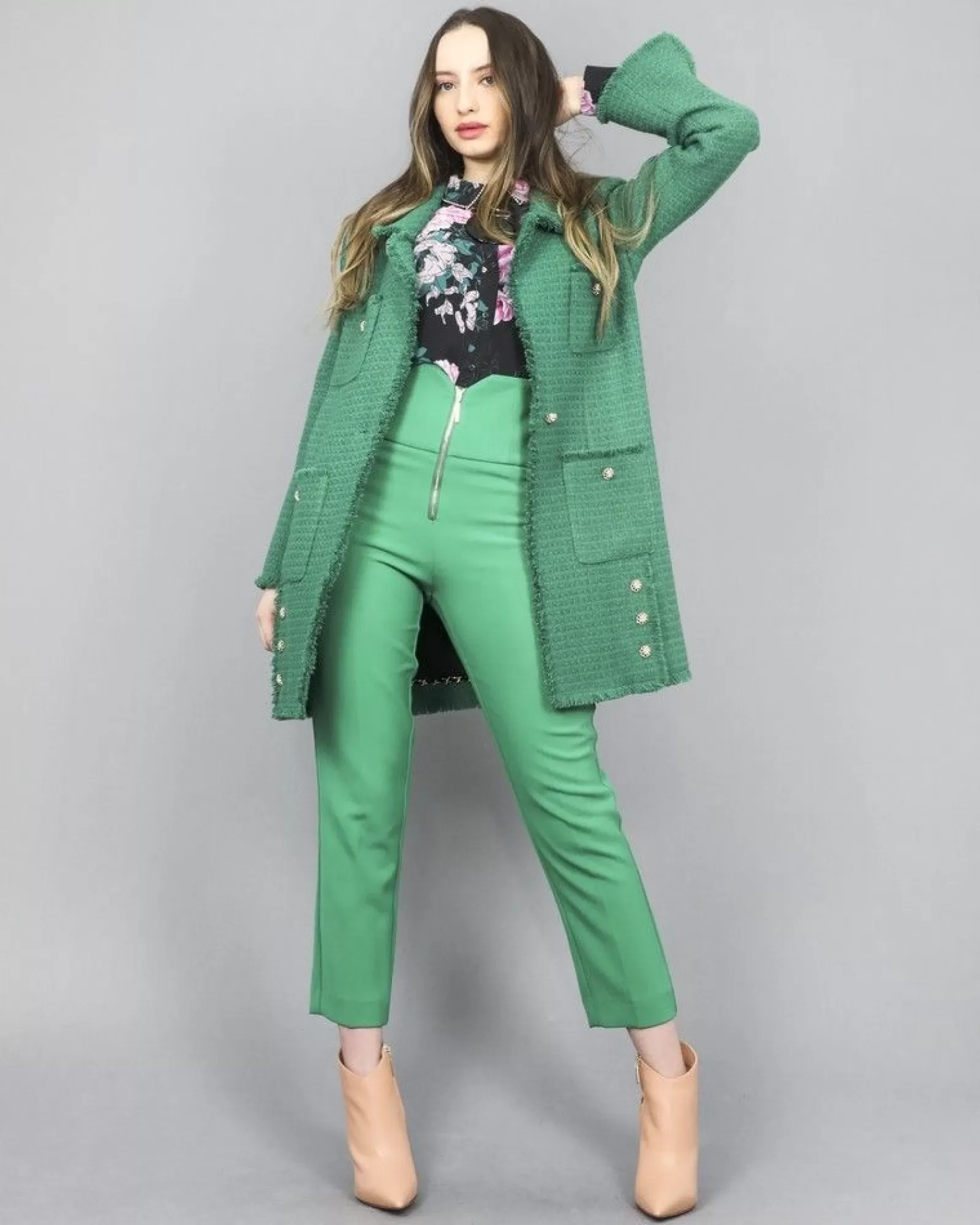 La Piscine Paris Pantalon droit raccourci Space Simona Corsellini Vert Best Sale