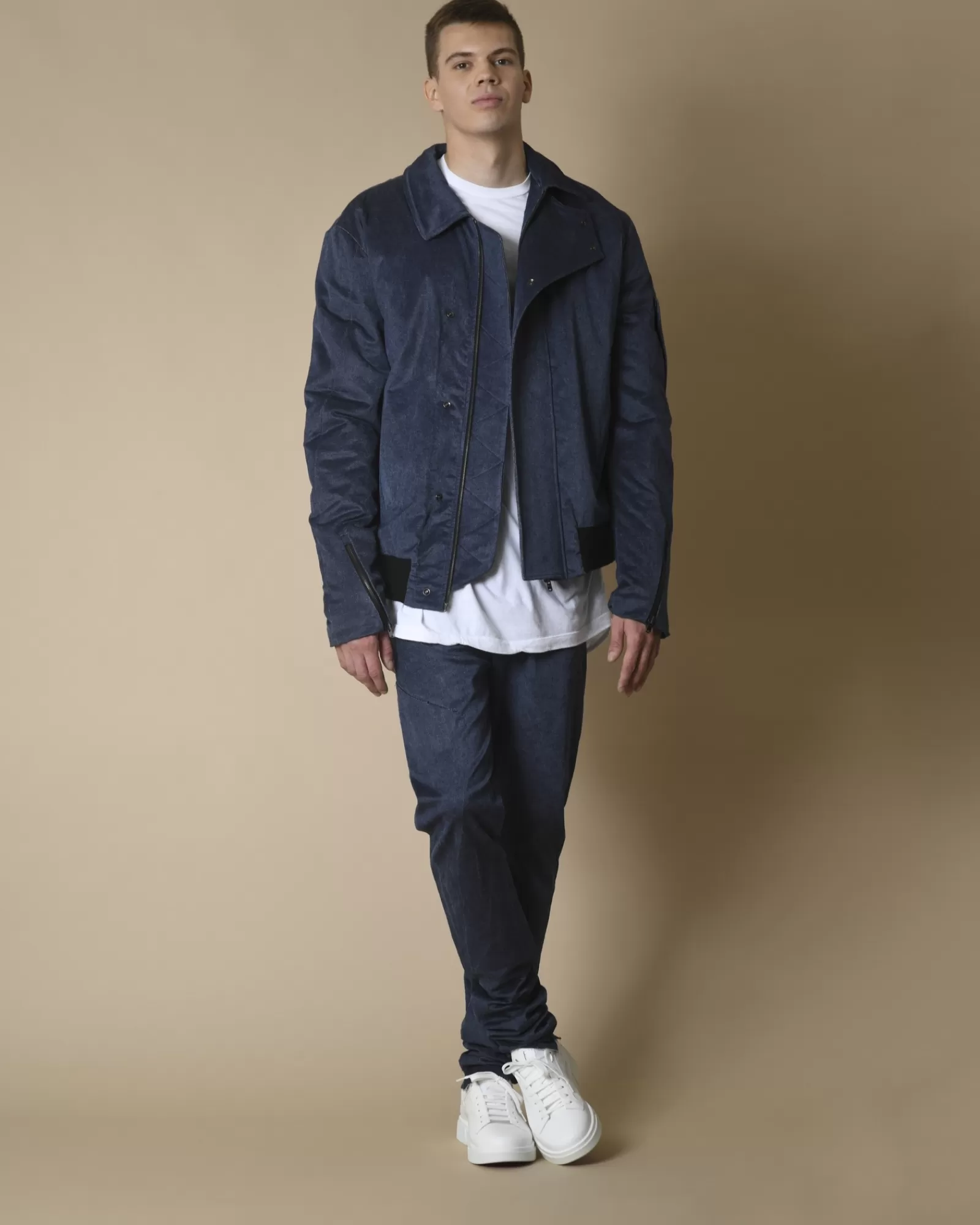 La Piscine Paris Pantalon effet denim Lost & Found Bleu Clearance