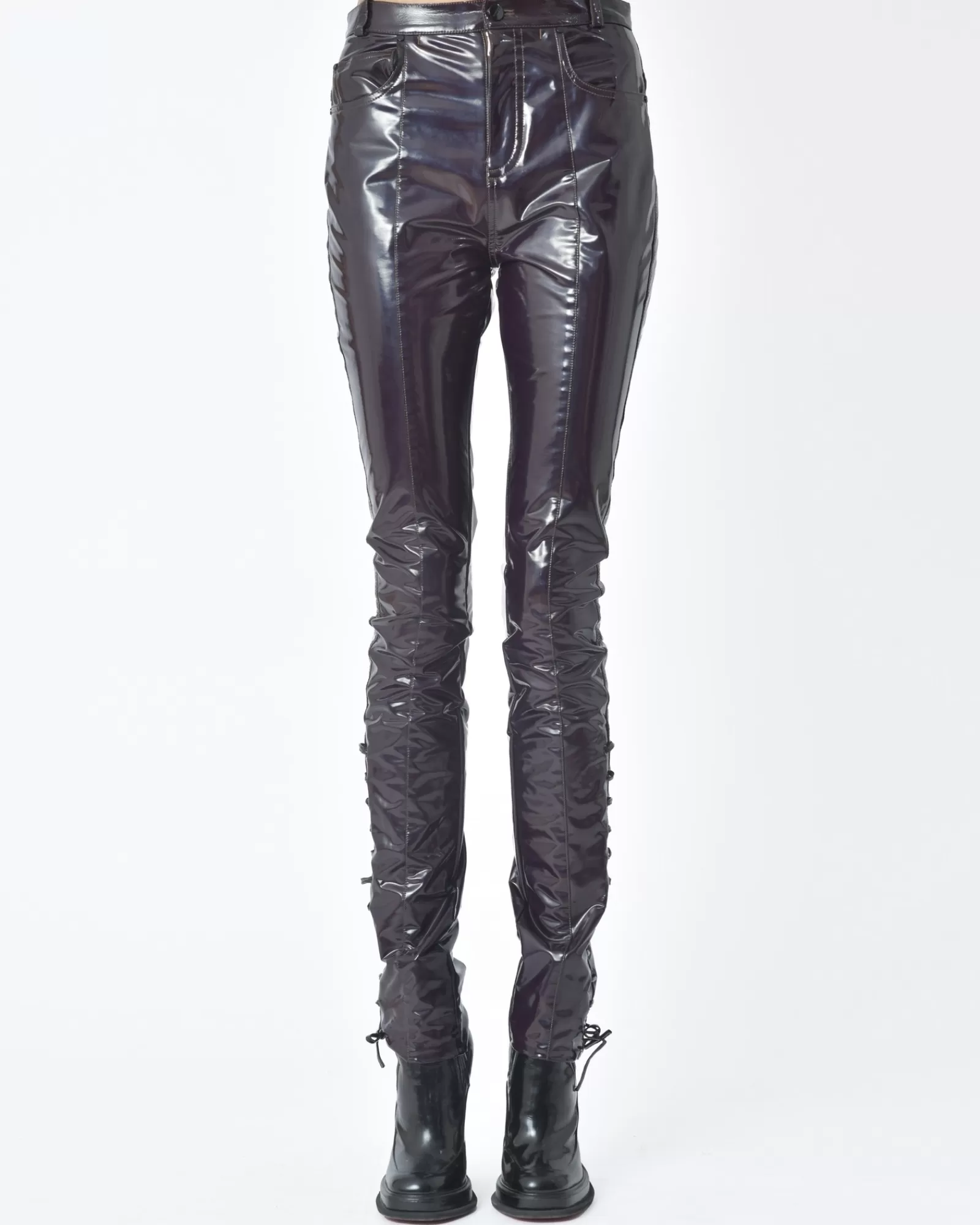 La Piscine Paris Pantalon effet vinyle prune Carven Violet Flash Sale