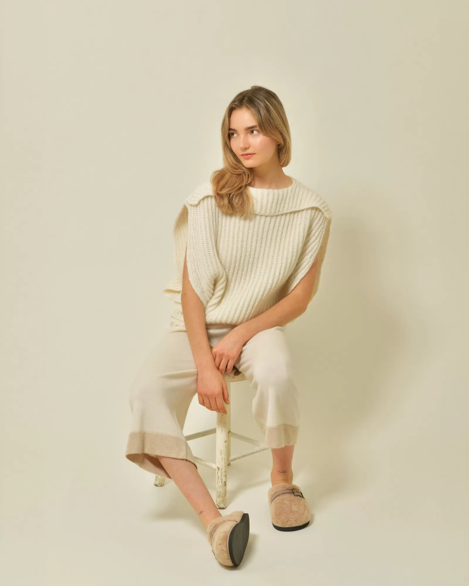 La Piscine Paris Pantalon en cachemire Fabiana Filippi Beige Cheap