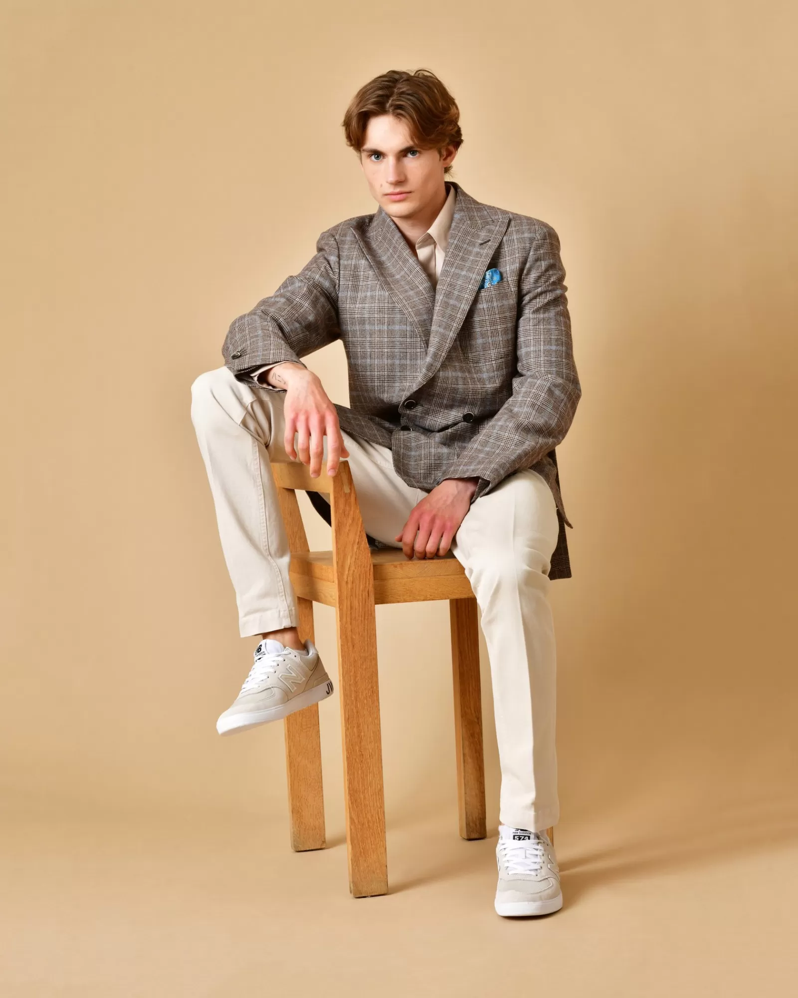 La Piscine Paris Pantalon en coton à coupe droite Michael Coal Beige Cheap