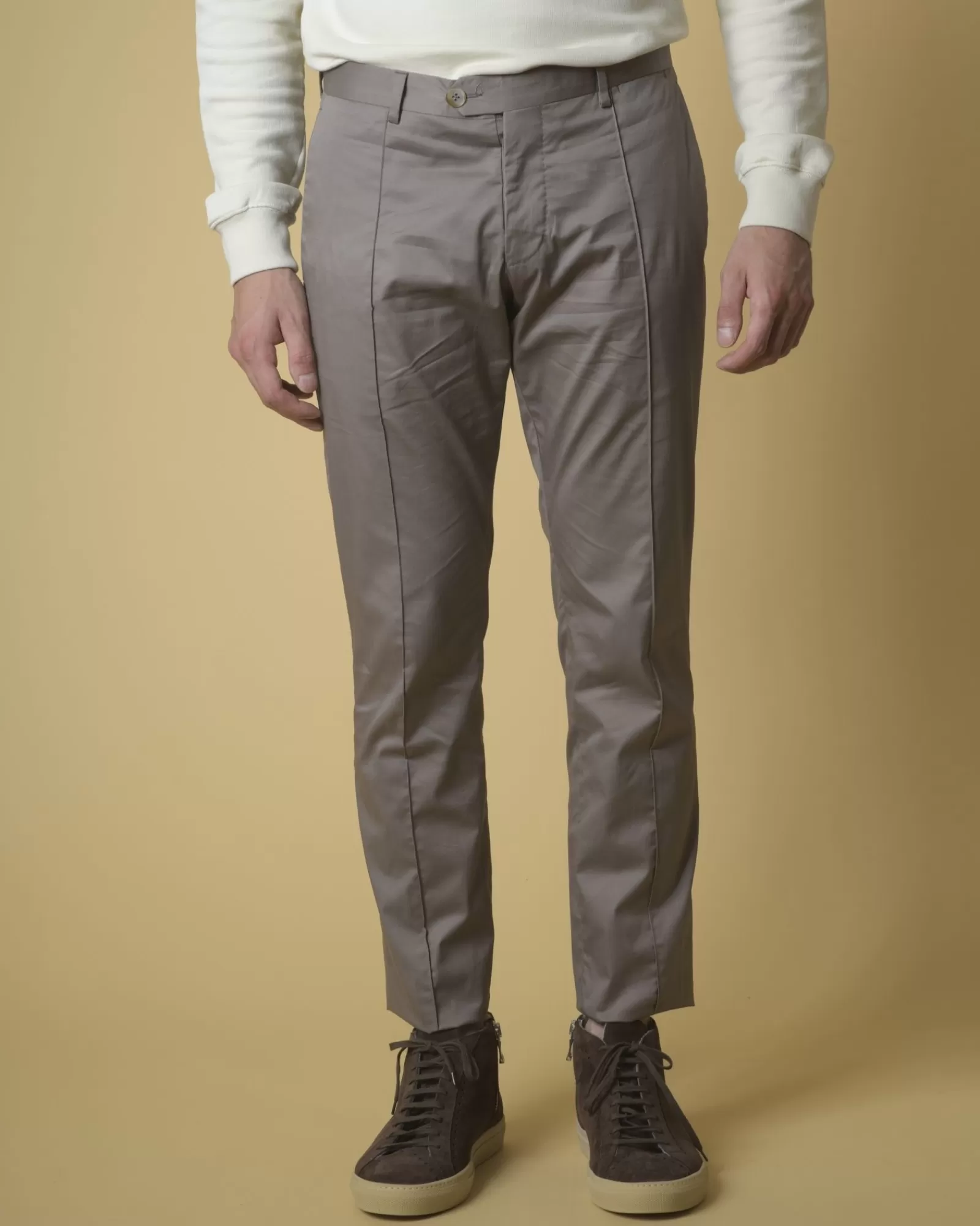 La Piscine Paris Pantalon en coton à plis Ly Adams Homme Taupe Shop