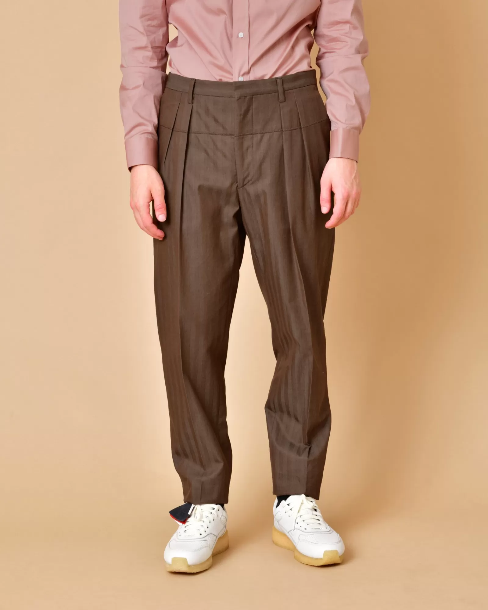 La Piscine Paris Pantalon en coton à quatre pinces Gabriele Pasini Marron Shop