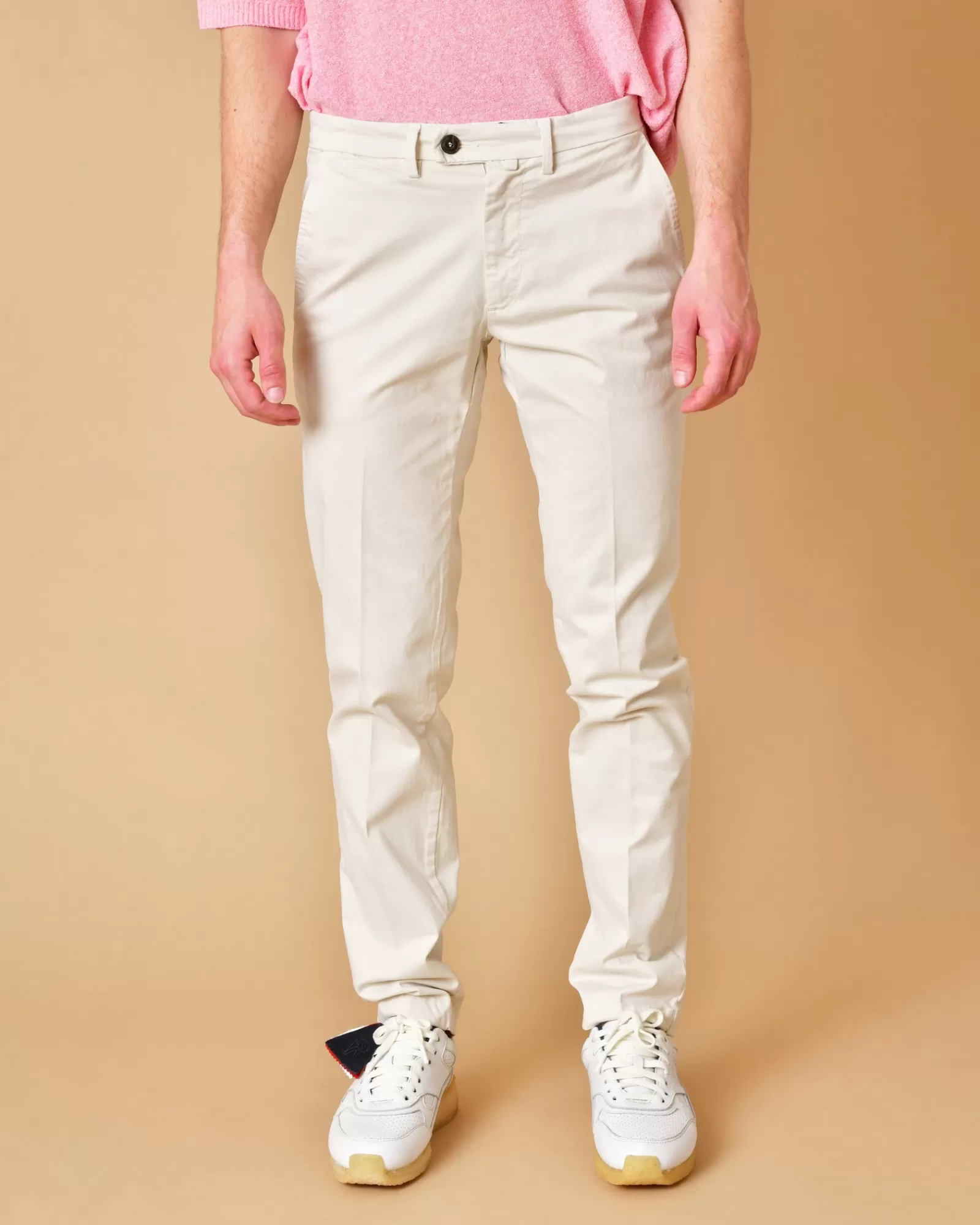 La Piscine Paris Pantalon en coton à coupe droite Bro Ship Beige Outlet