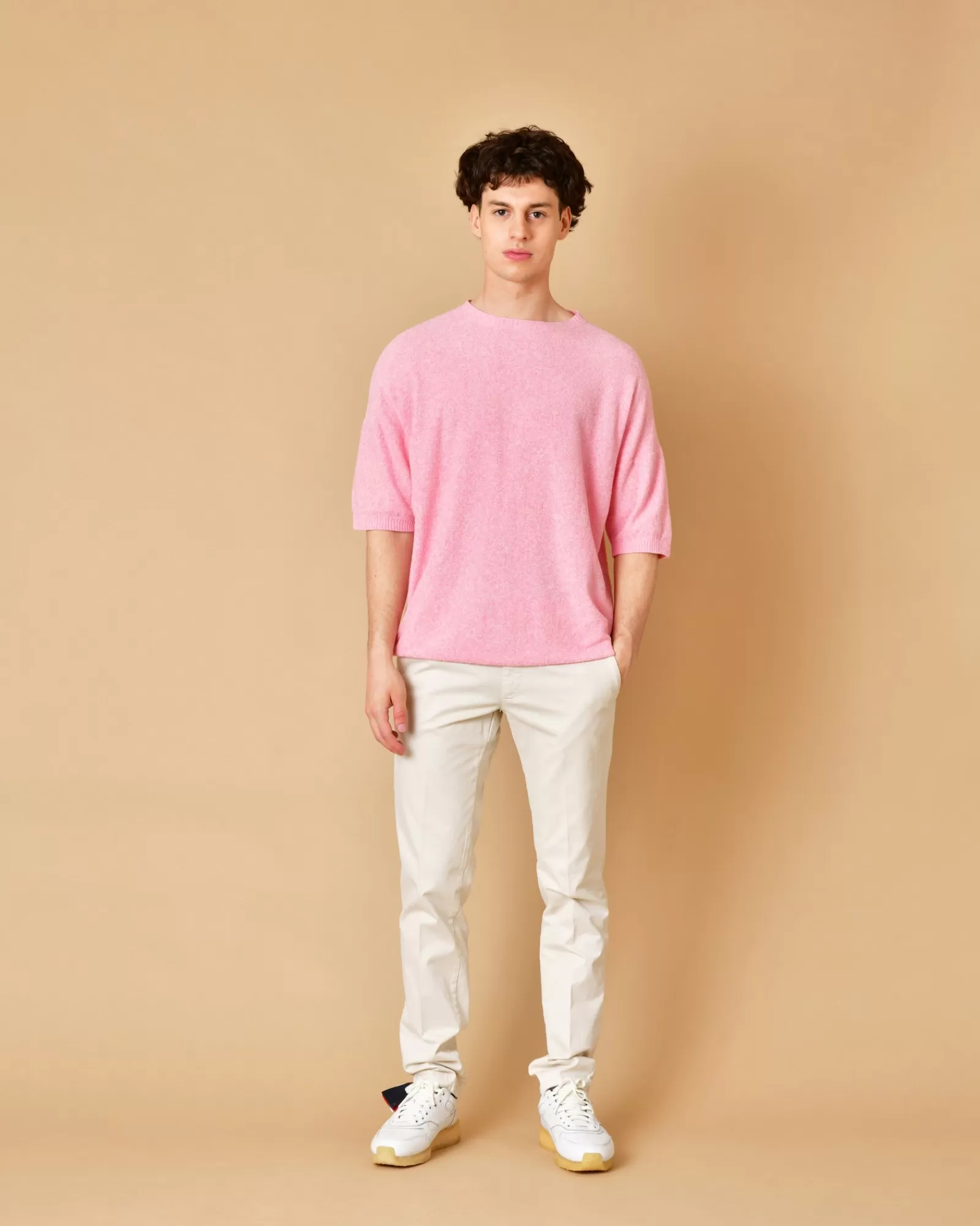 La Piscine Paris Pantalon en coton à coupe droite Bro Ship Beige Outlet