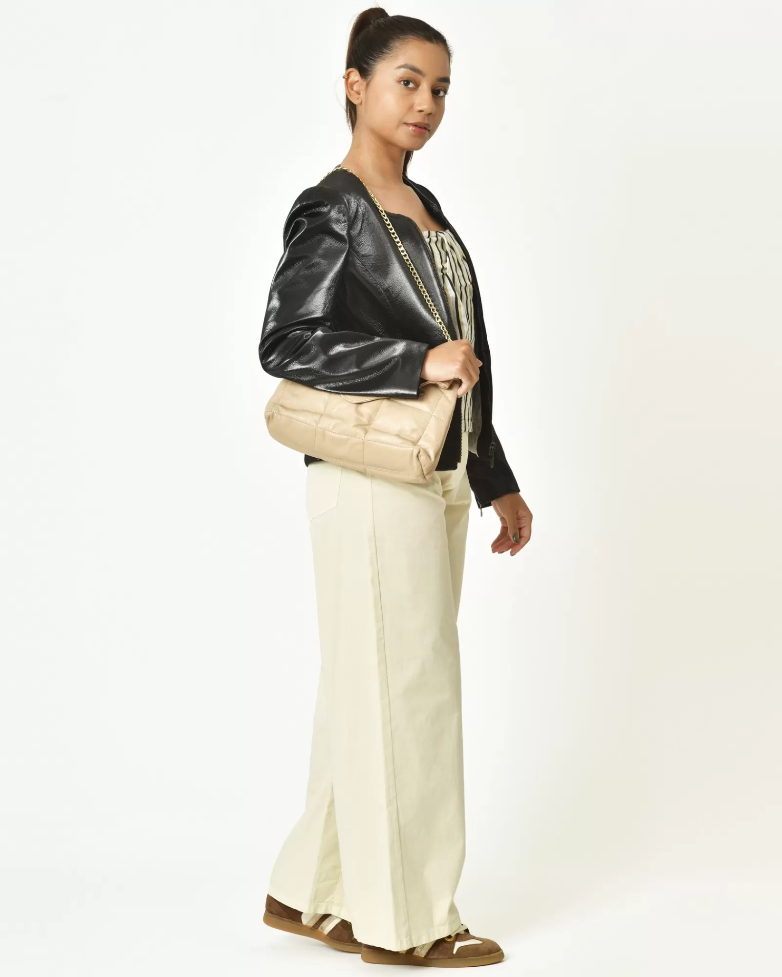 La Piscine Paris Pantalon en coton Hache Beige Shop
