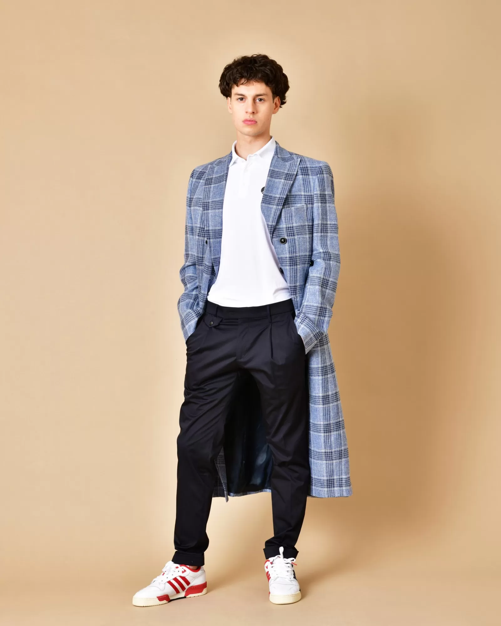 La Piscine Paris Pantalon en coton à pinces Michael Coal Bleu Online