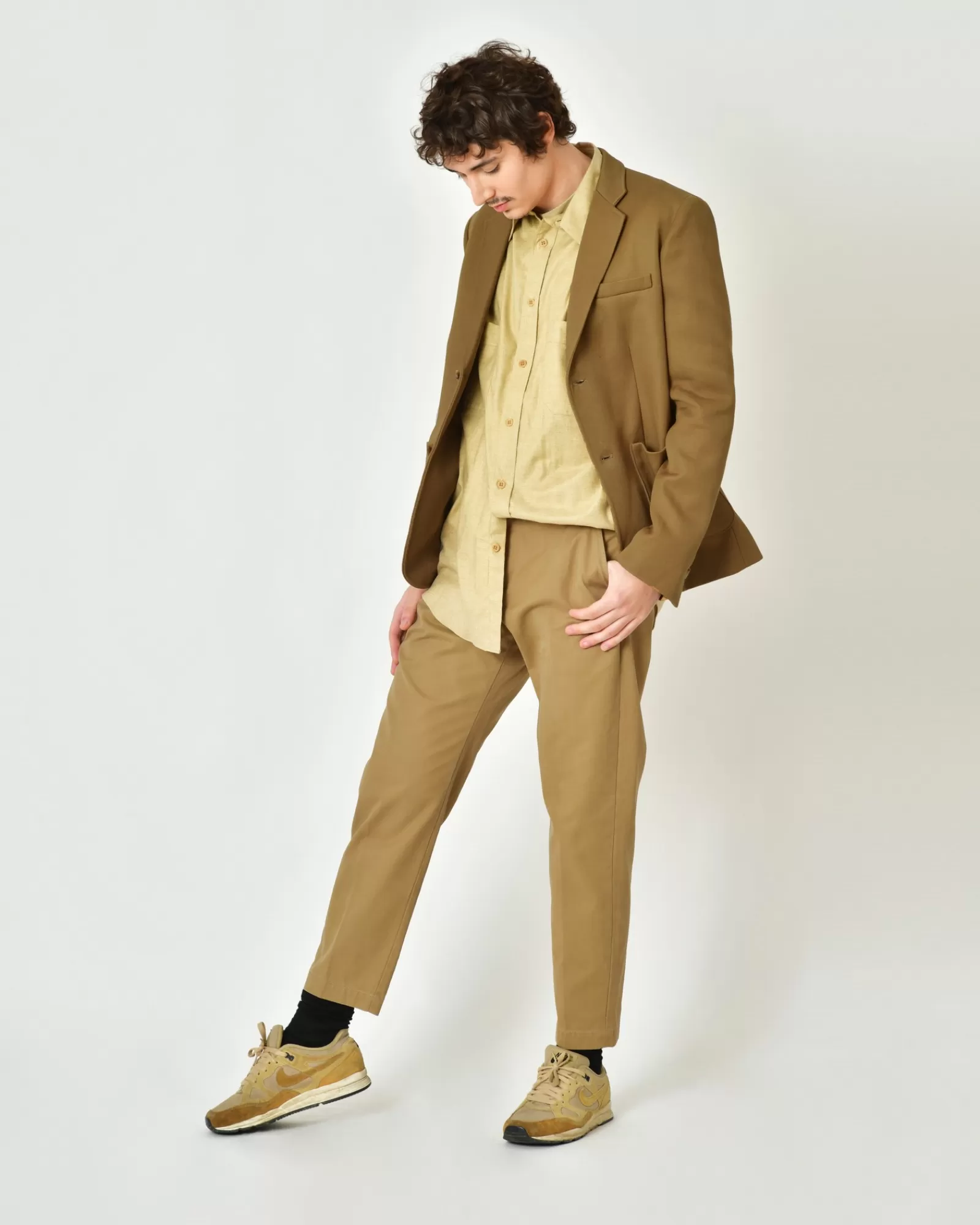 La Piscine Paris Pantalon en coton carotte Re-Worked Beige Best Sale