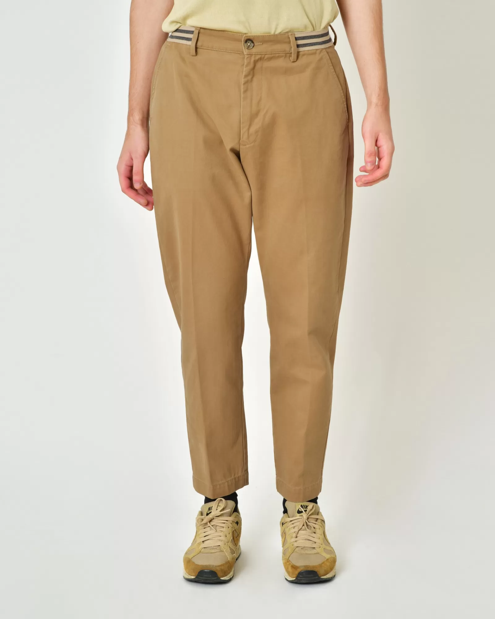 La Piscine Paris Pantalon en coton carotte Re-Worked Beige Best Sale