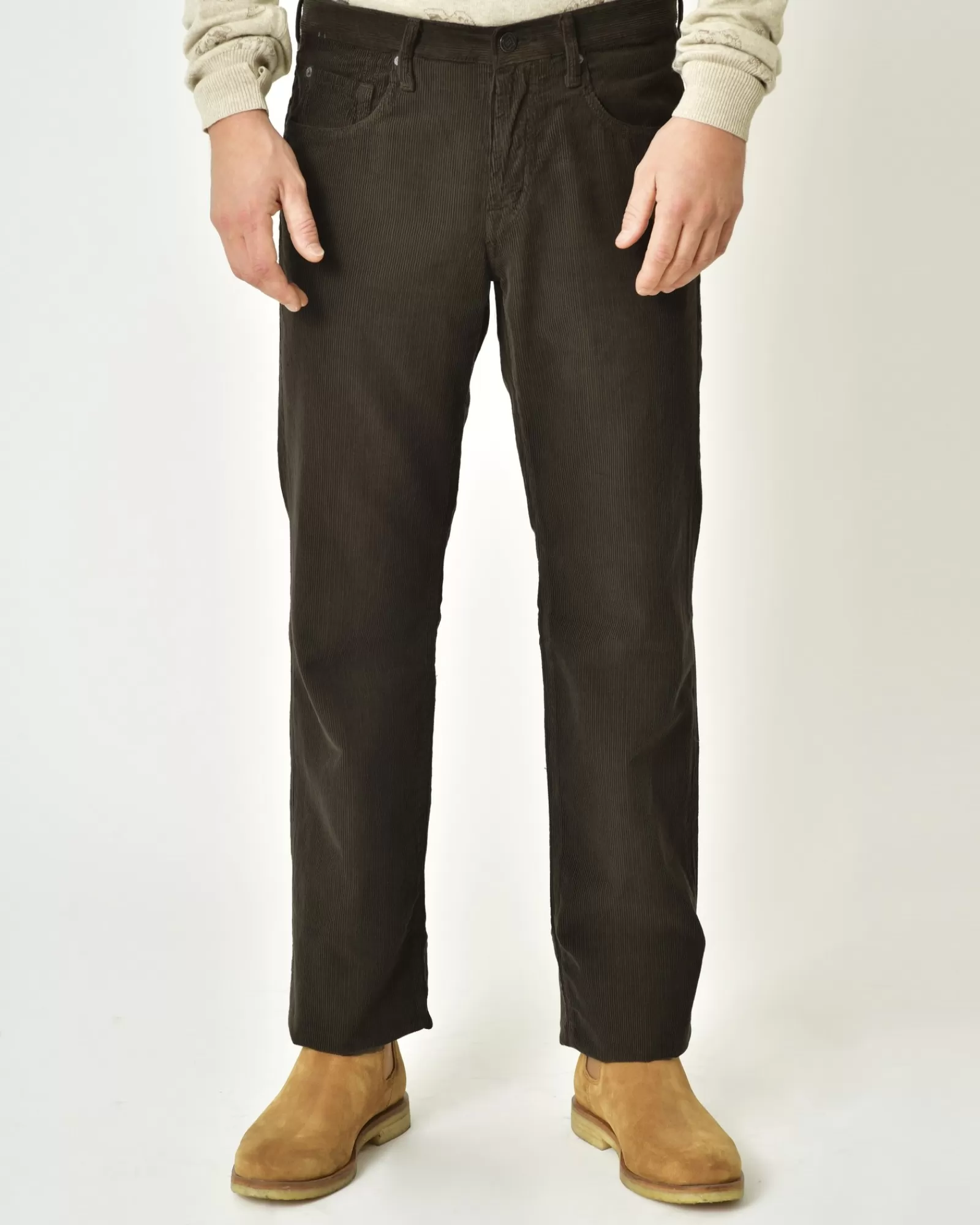 La Piscine Paris Pantalon en coton côtelé Breuer Marron Shop