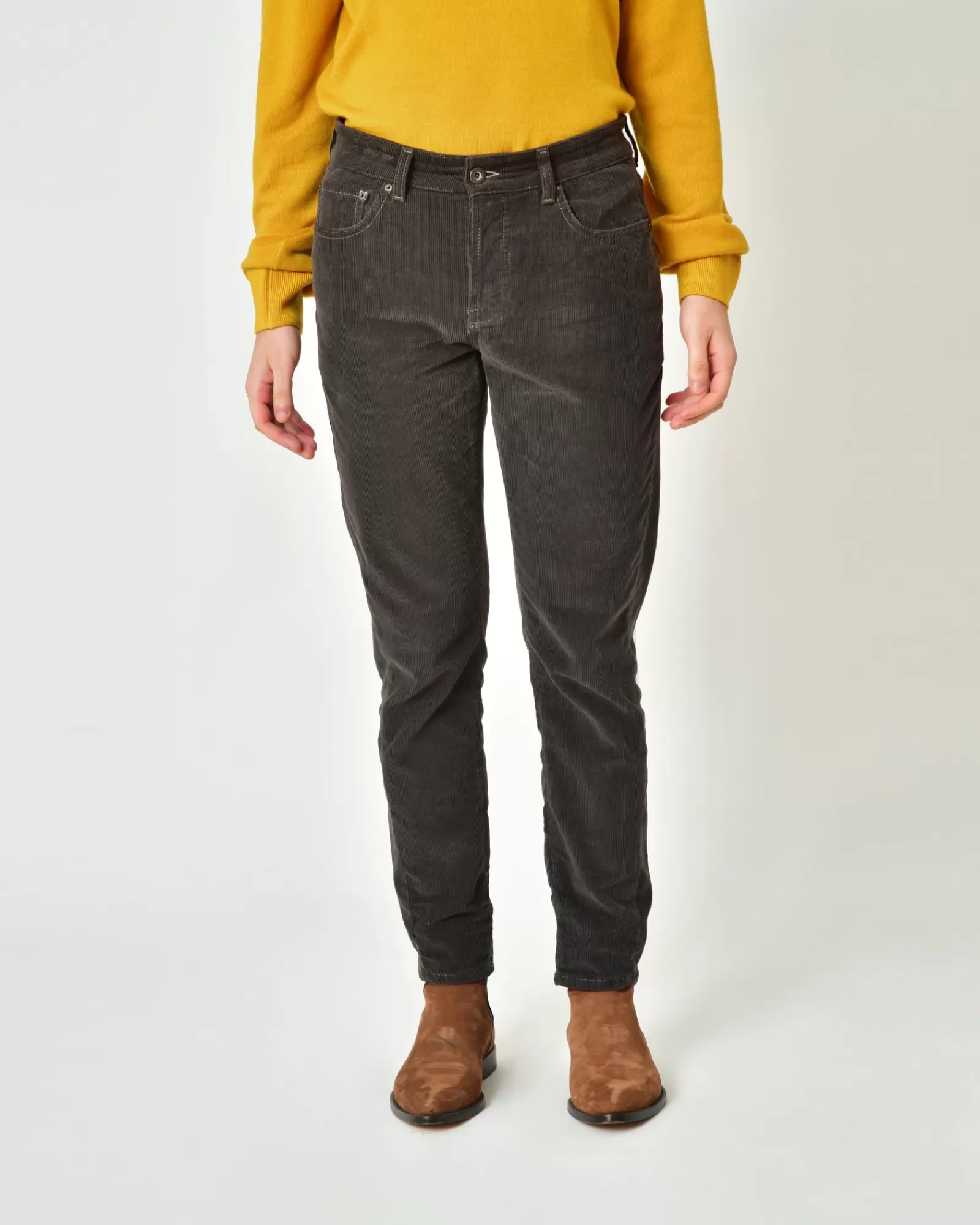 La Piscine Paris Pantalon en coton côtelé Ixos Gris Fashion