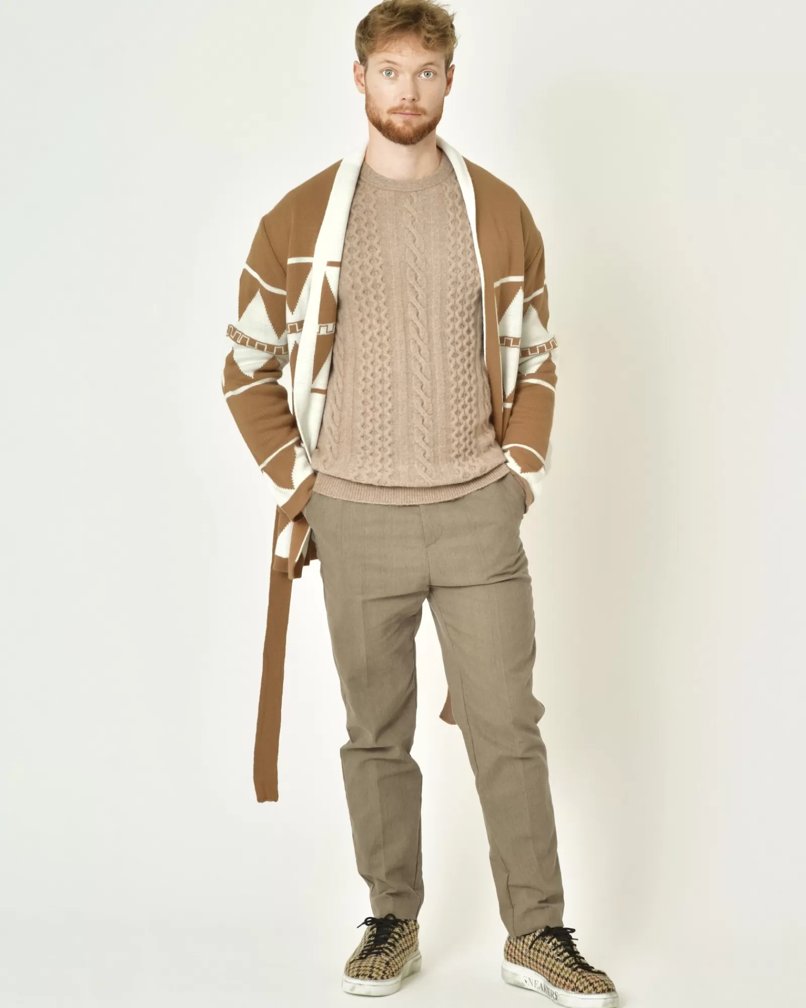 La Piscine Paris Pantalon en coton mélangé texturé Ixos Beige Cheap