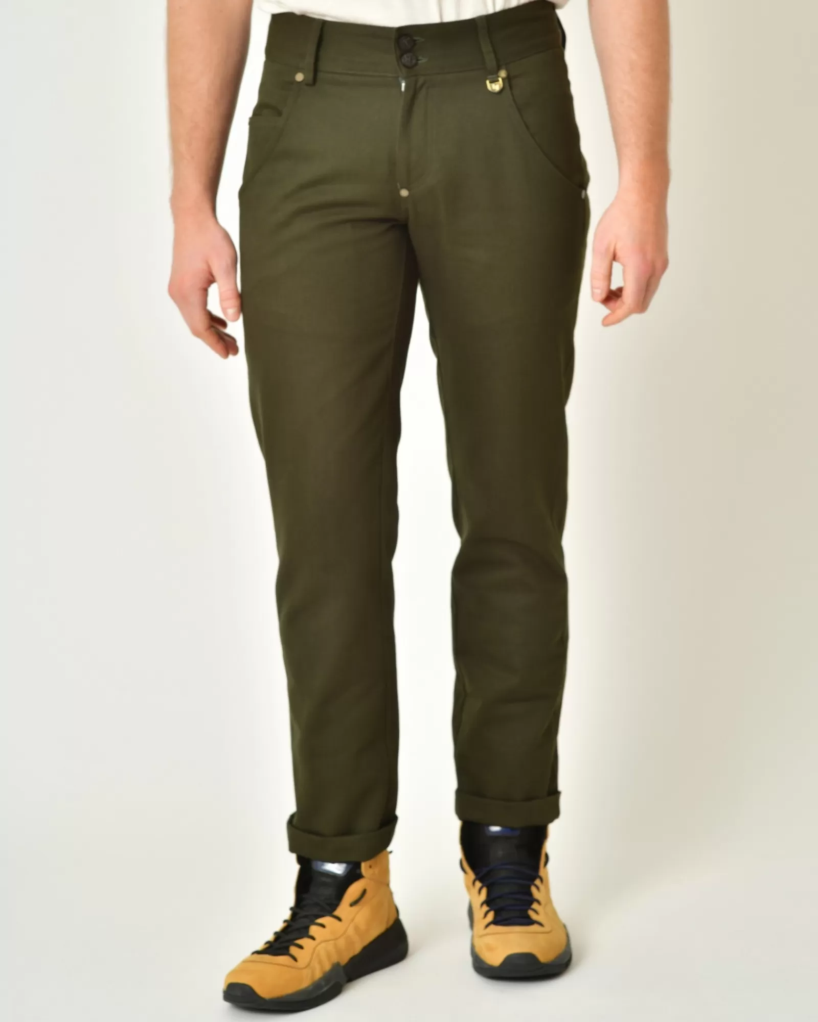 La Piscine Paris Pantalon en coton à rivets Lords & Fools Vert Fashion