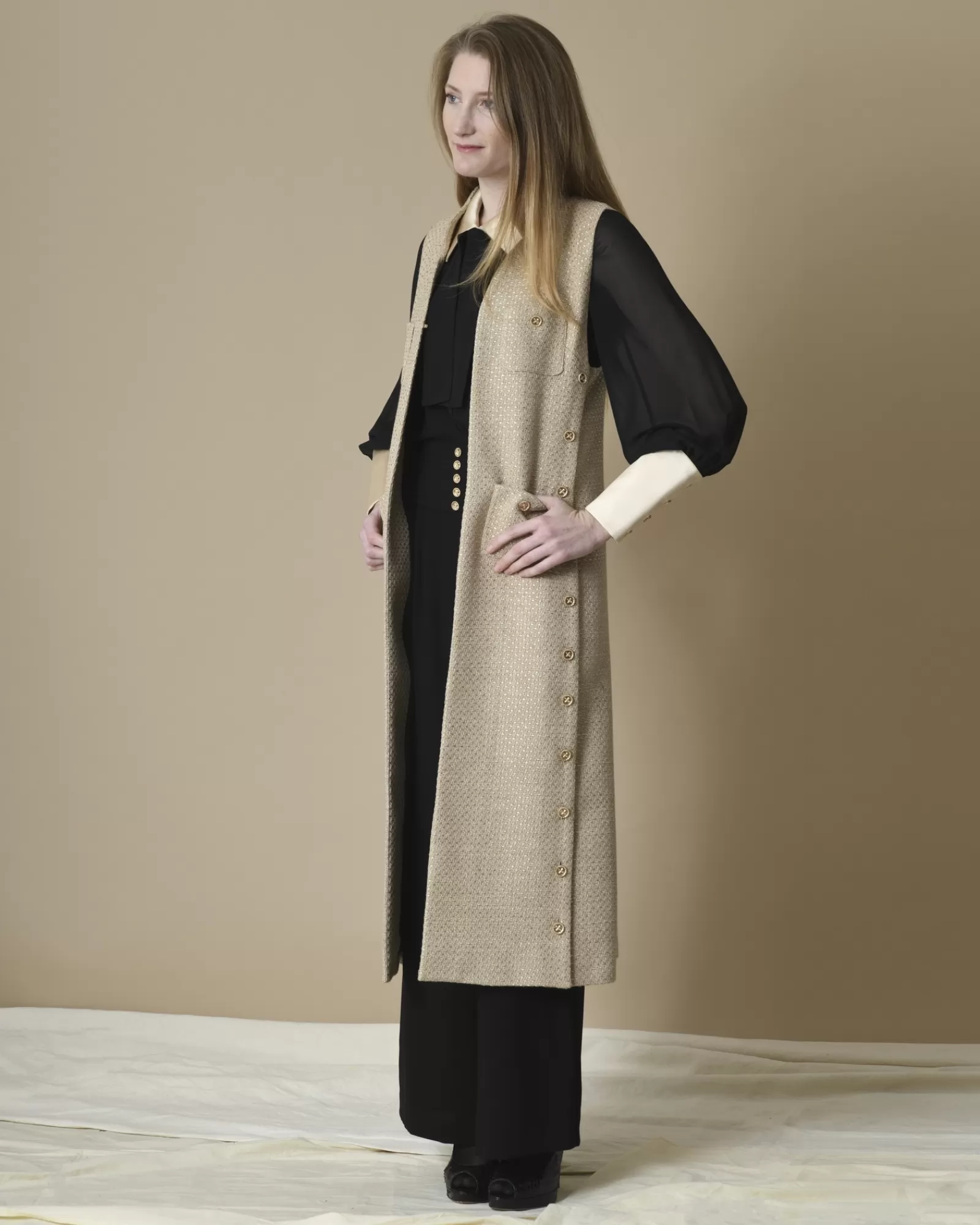 La Piscine Paris Pantalon en crêpe à plis Edward Achour Noir Best