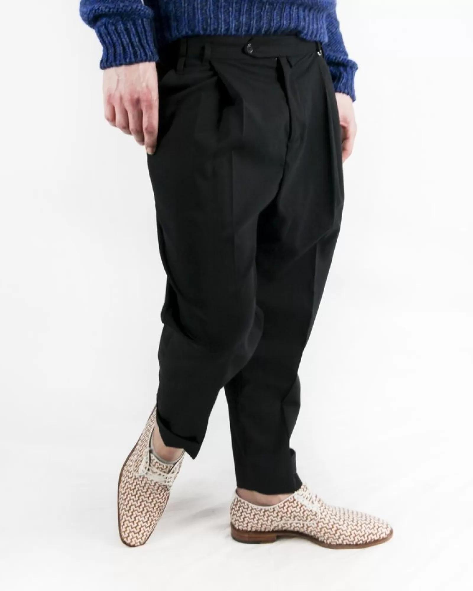 La Piscine Paris Pantalon en crêpe à brides John Richmond Noir Discount