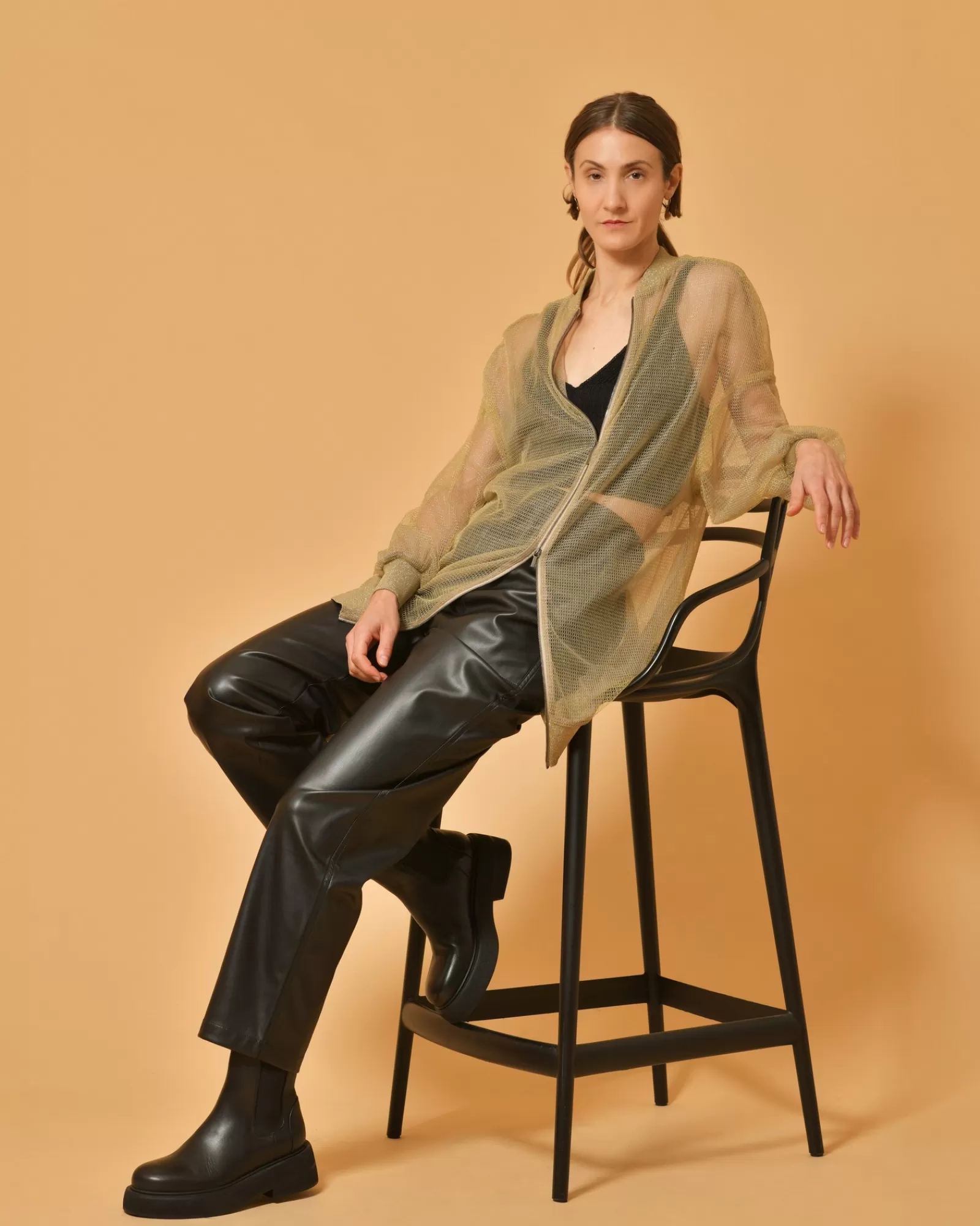 La Piscine Paris Pantalon en cuir synthétique Chloé Stora Noir Flash Sale