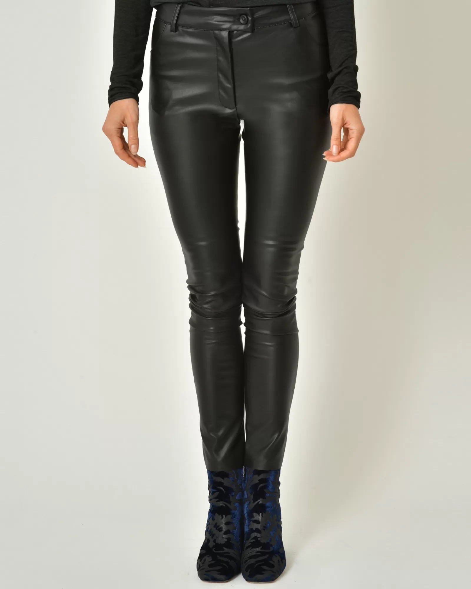 La Piscine Paris Pantalon en cuir synthétique Nostra Santissima Noir Shop