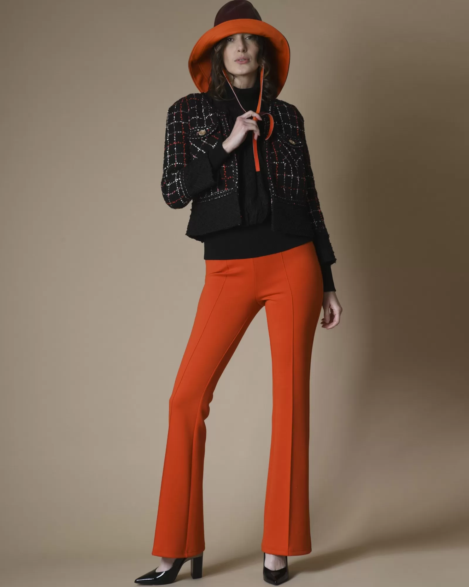 La Piscine Paris Pantalon en jersey évasé Edward Achour Orange Clearance