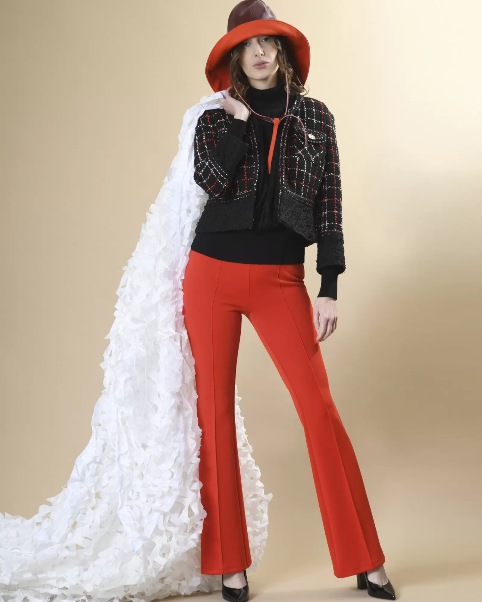 La Piscine Paris Pantalon en jersey évasé Edward Achour Rouge Clearance