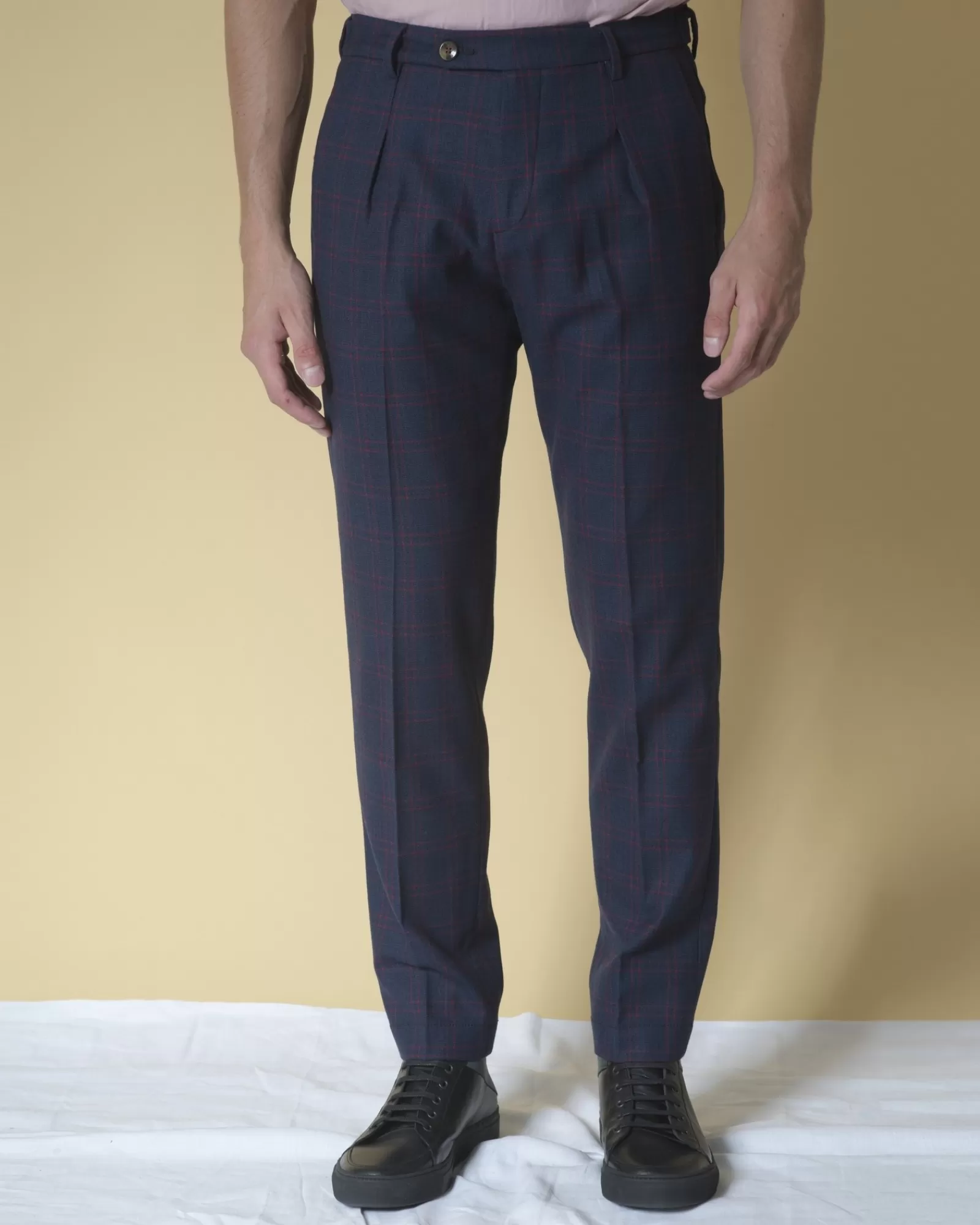 La Piscine Paris Pantalon en laine à carreaux Cruna Bleufoncé Store