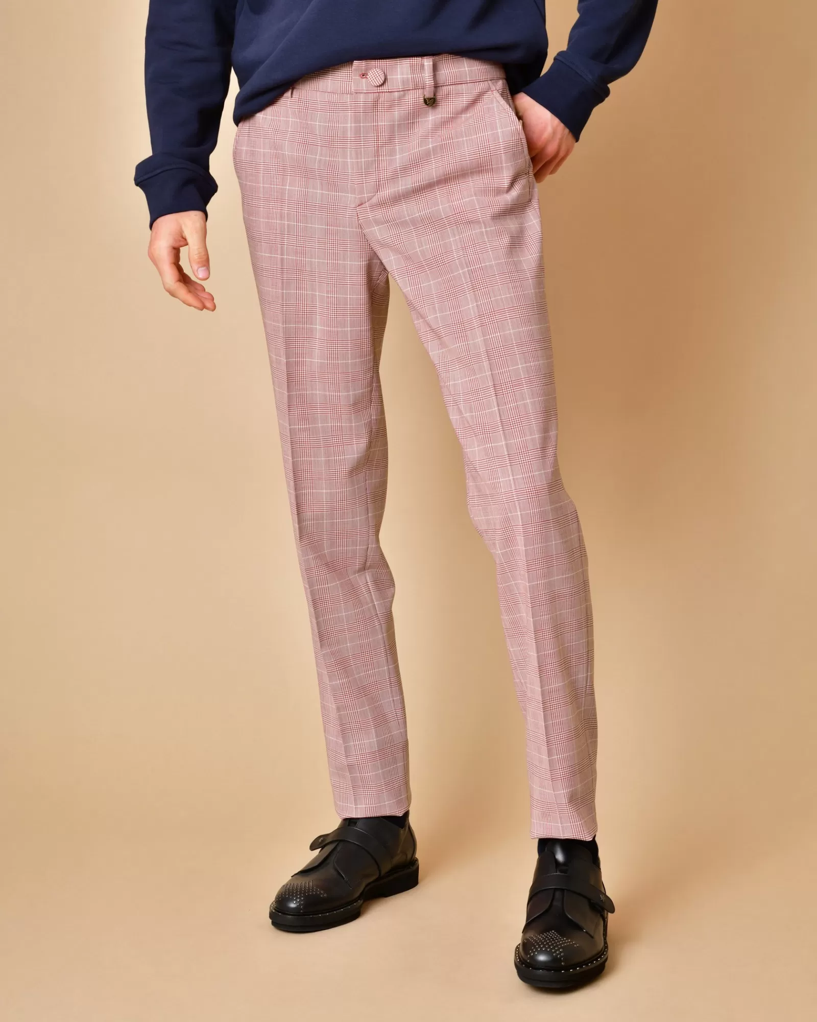 La Piscine Paris Pantalon en laine à carreaux Lords & Fools Rouge Store