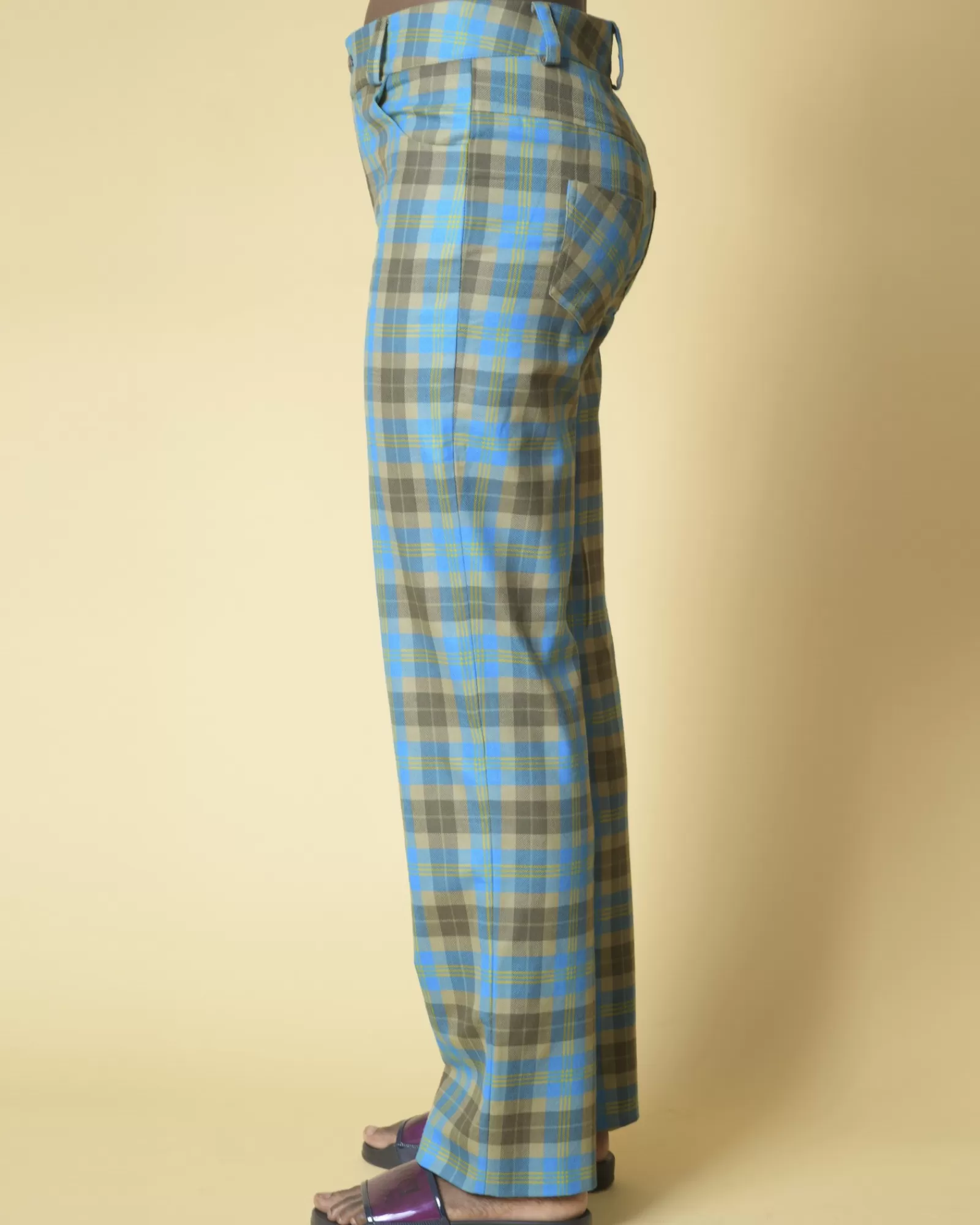 La Piscine Paris Pantalon en laine à carreaux Roi du Lac Bleu Best Sale