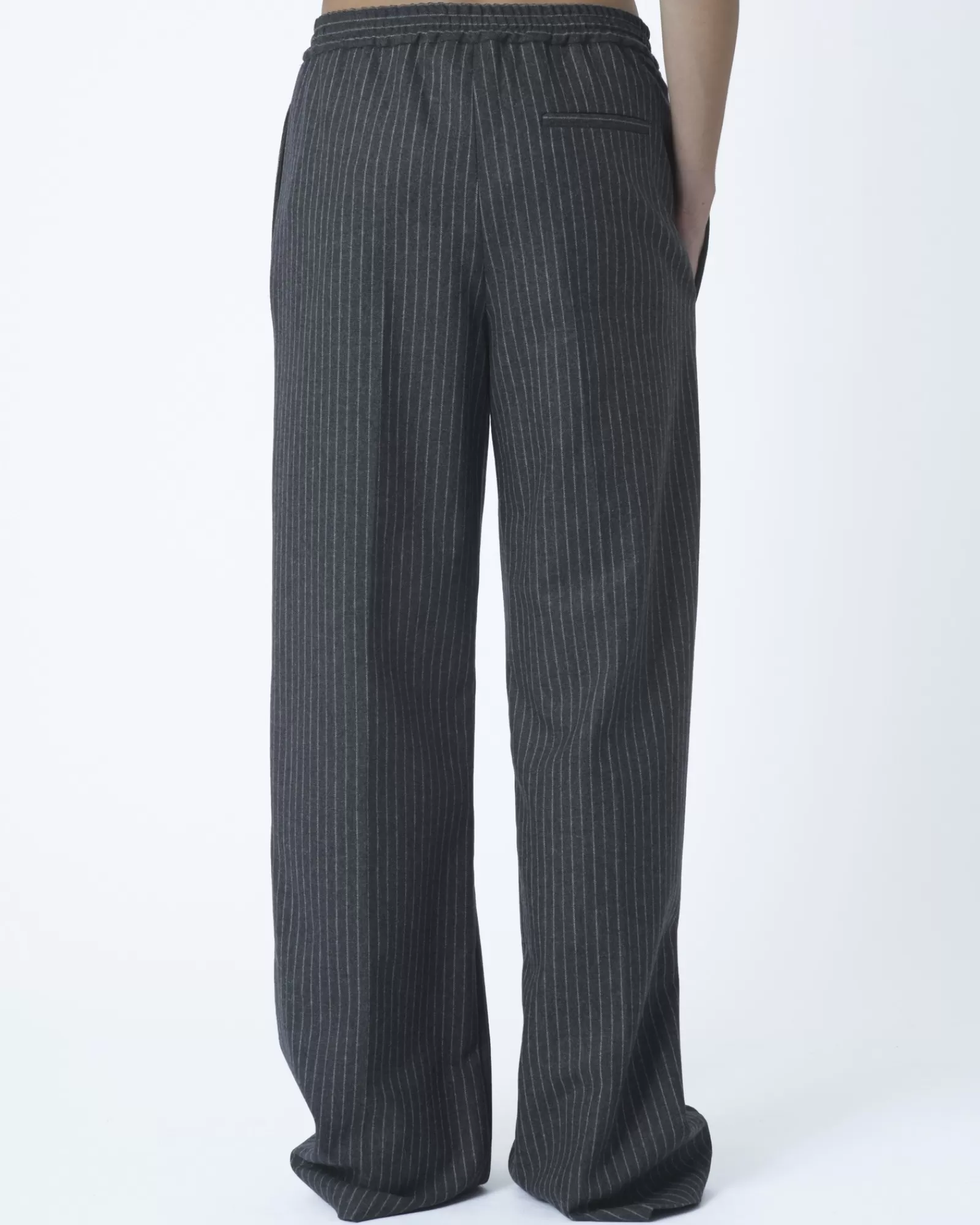 La Piscine Paris Pantalon en laine à rayures Hache Gris Fashion