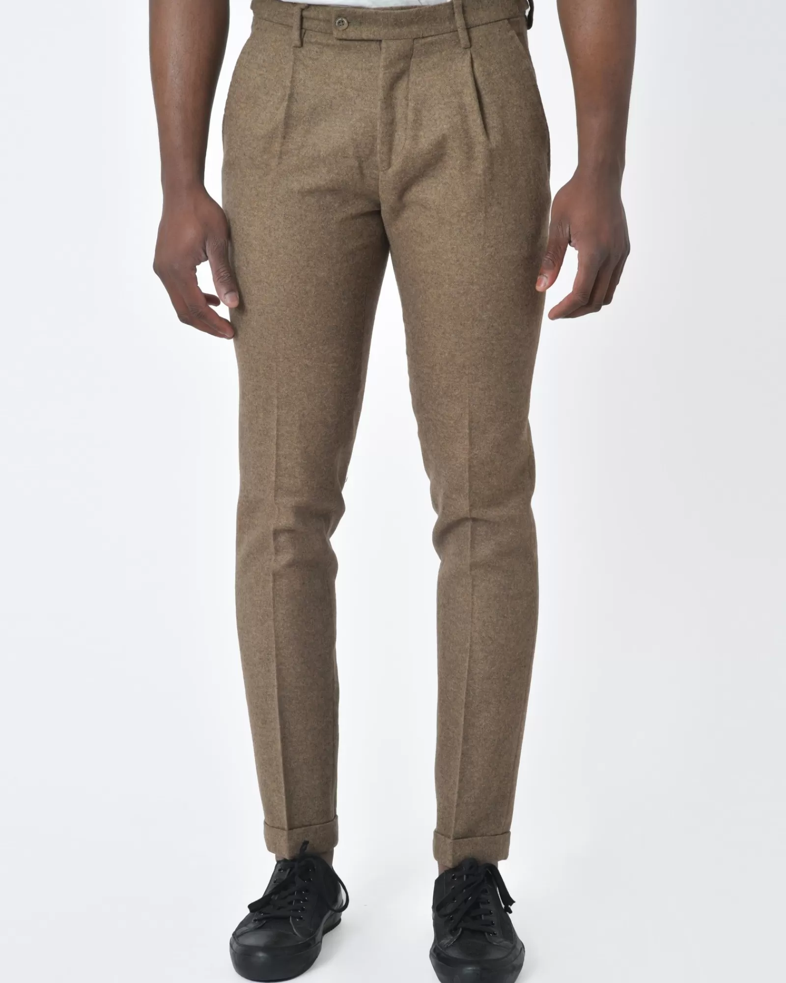La Piscine Paris Pantalon en laine coupe slim Michael Coal Marron Shop