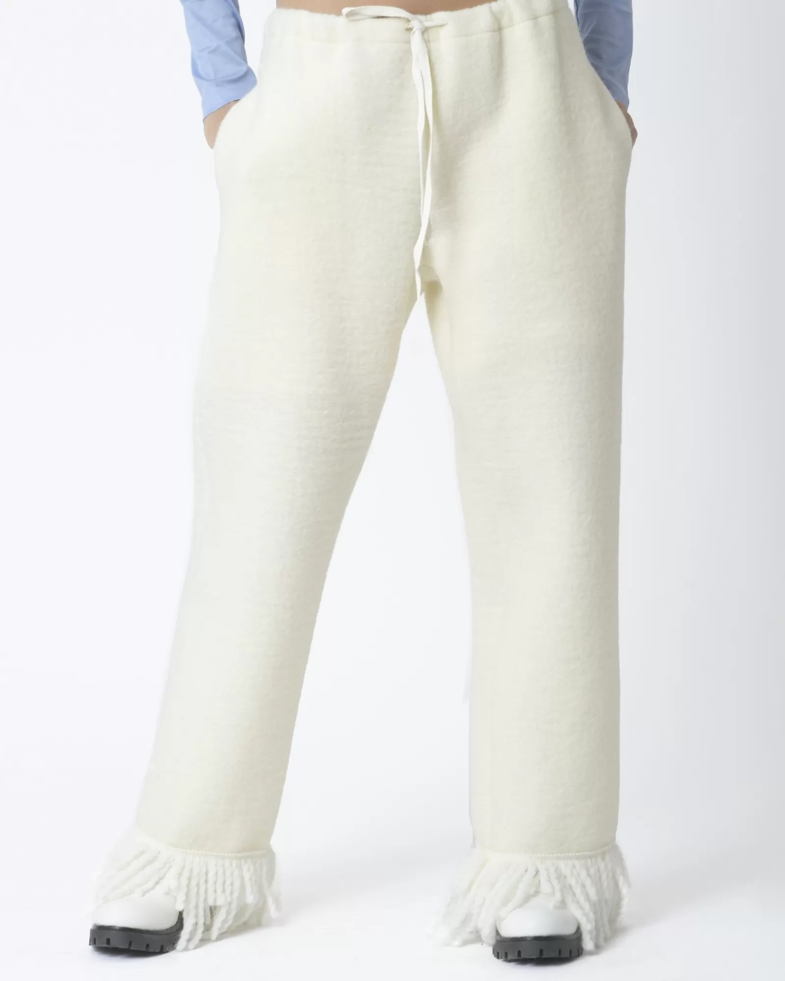 La Piscine Paris Pantalon en laine vierge AVN Ecru Store