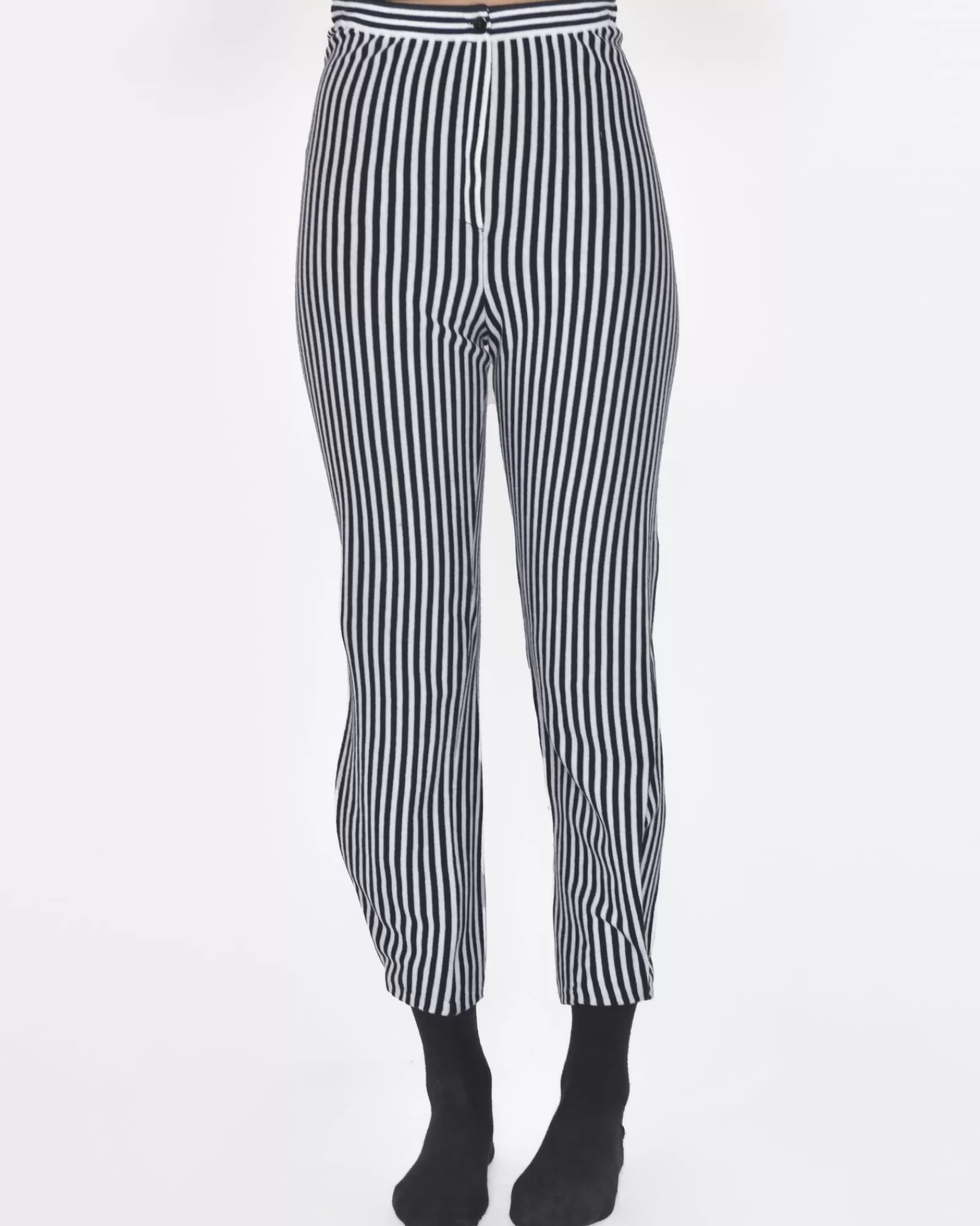 La Piscine Paris Pantalon en maille à rayures verticales Oyuna Bleu Sale