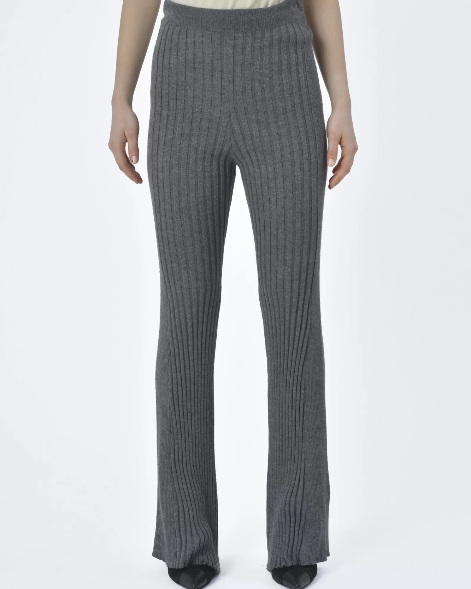 La Piscine Paris Pantalon en maille évasé Nude Gris Flash Sale