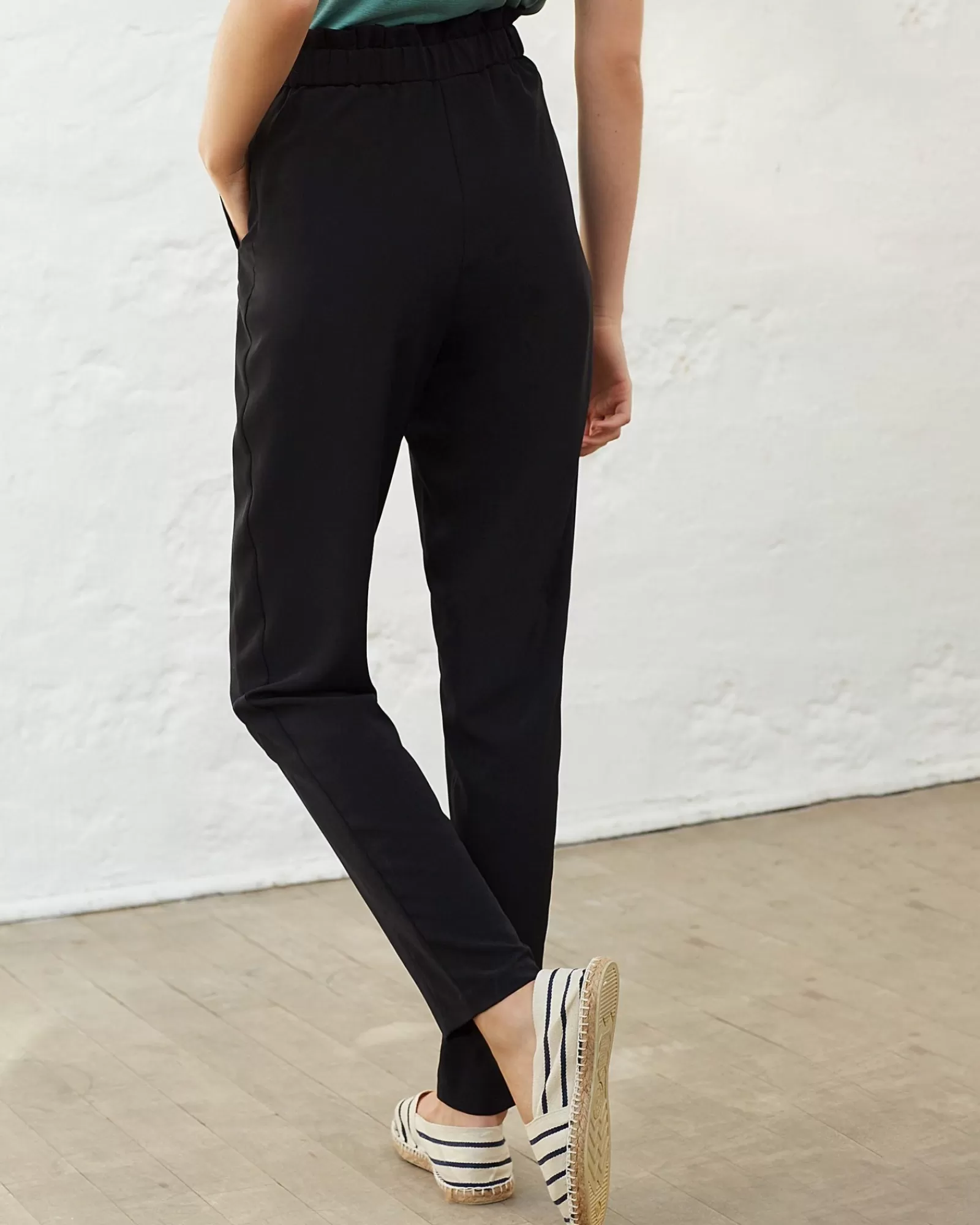 La Piscine Paris Pantalon en microfibre avec lien à la taille Chacok Noir Sale