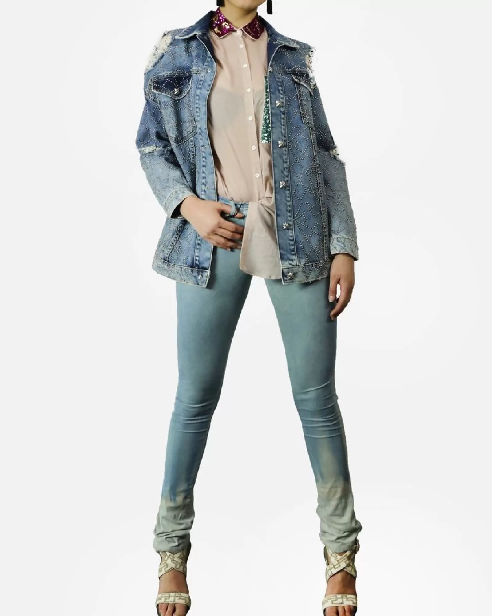 La Piscine Paris Pantalon en nubuck délavé Phisique Du Role Bleu Store