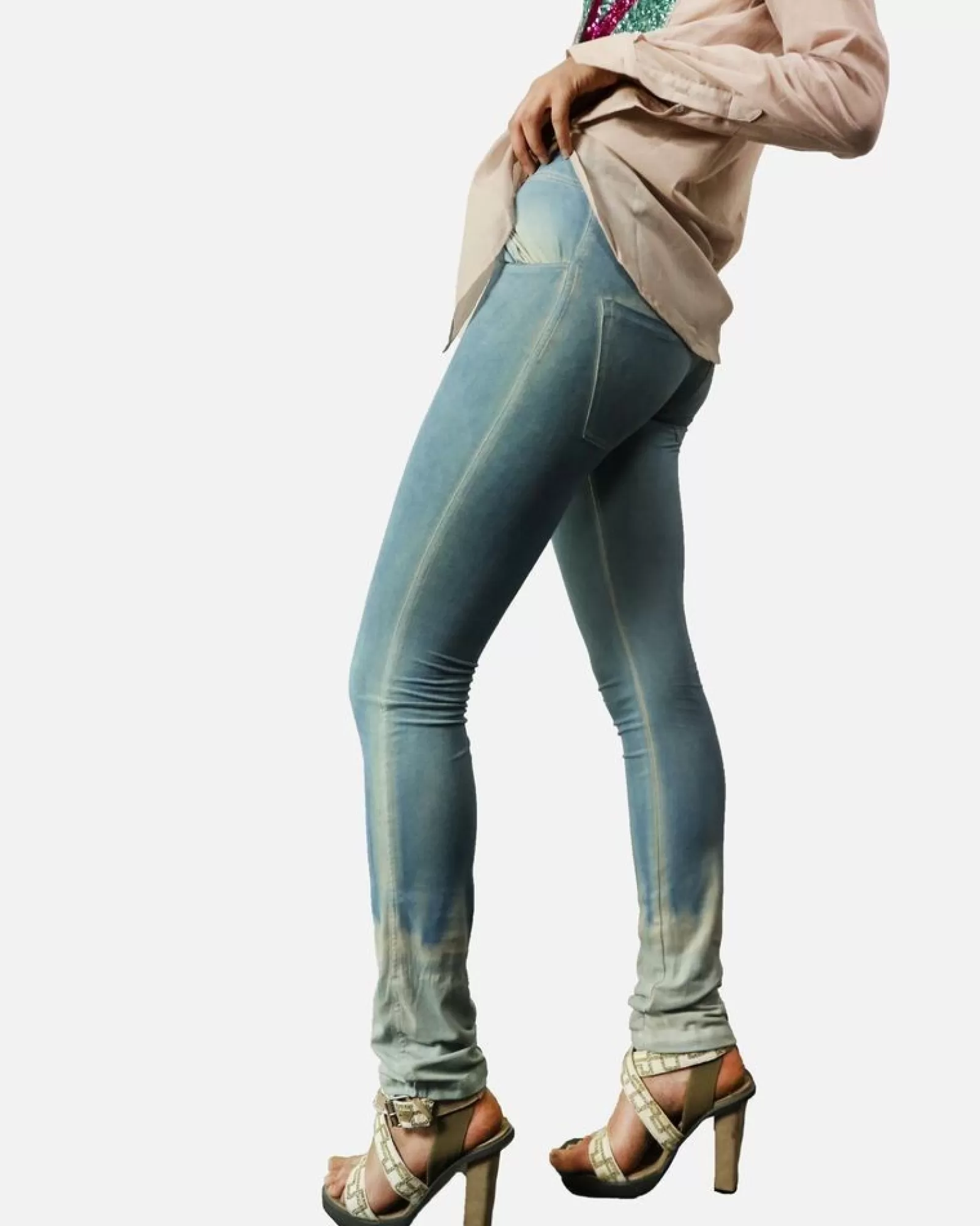 La Piscine Paris Pantalon en nubuck délavé Phisique Du Role Bleu Store