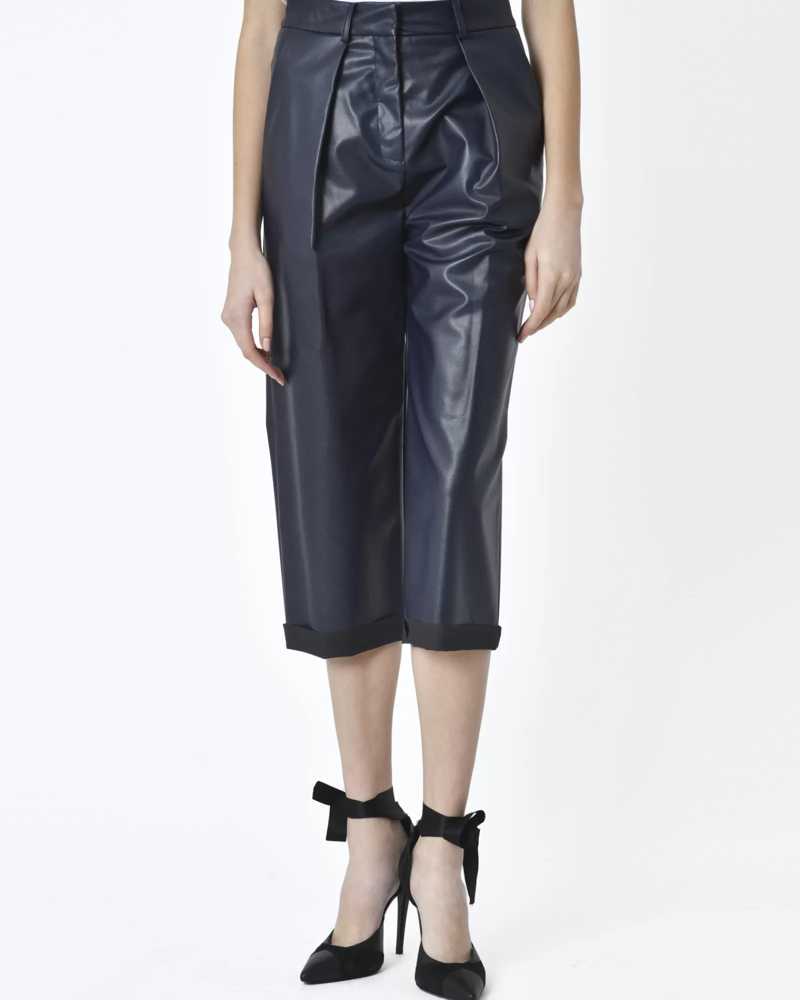 La Piscine Paris Pantalon en simili cuir Space Simona Corsellini Bleu Store