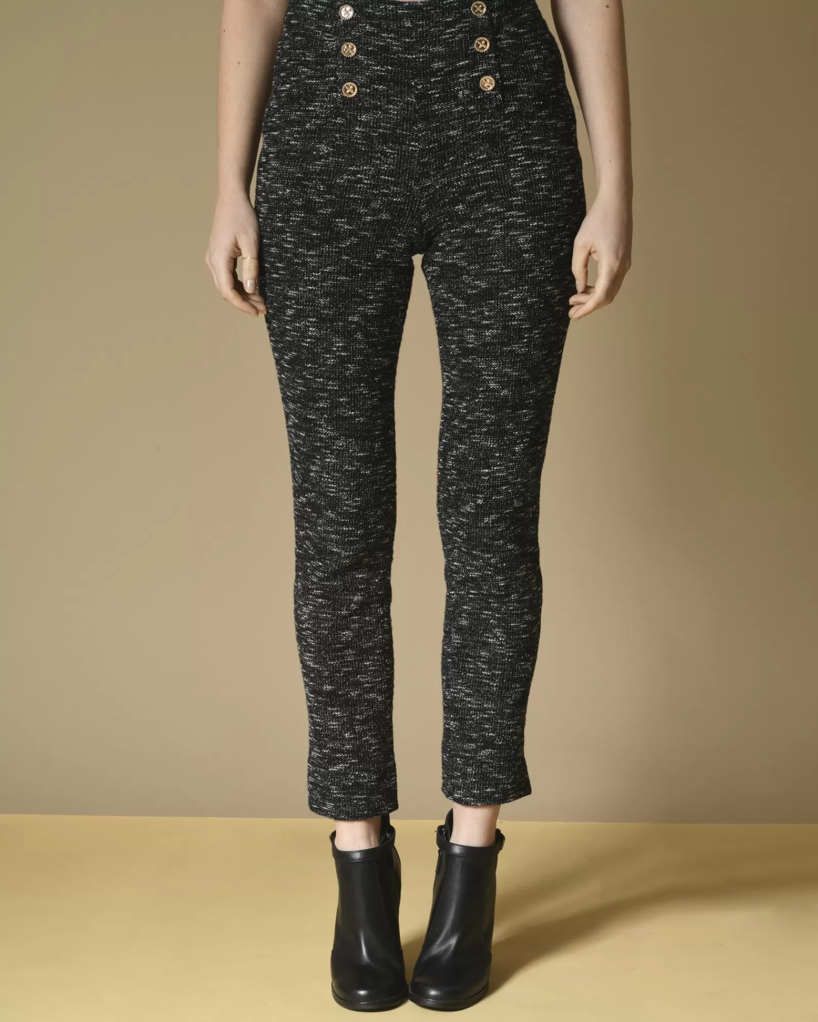 La Piscine Paris Pantalon en tweed de coton mélangé Edward Achour Noir Clearance