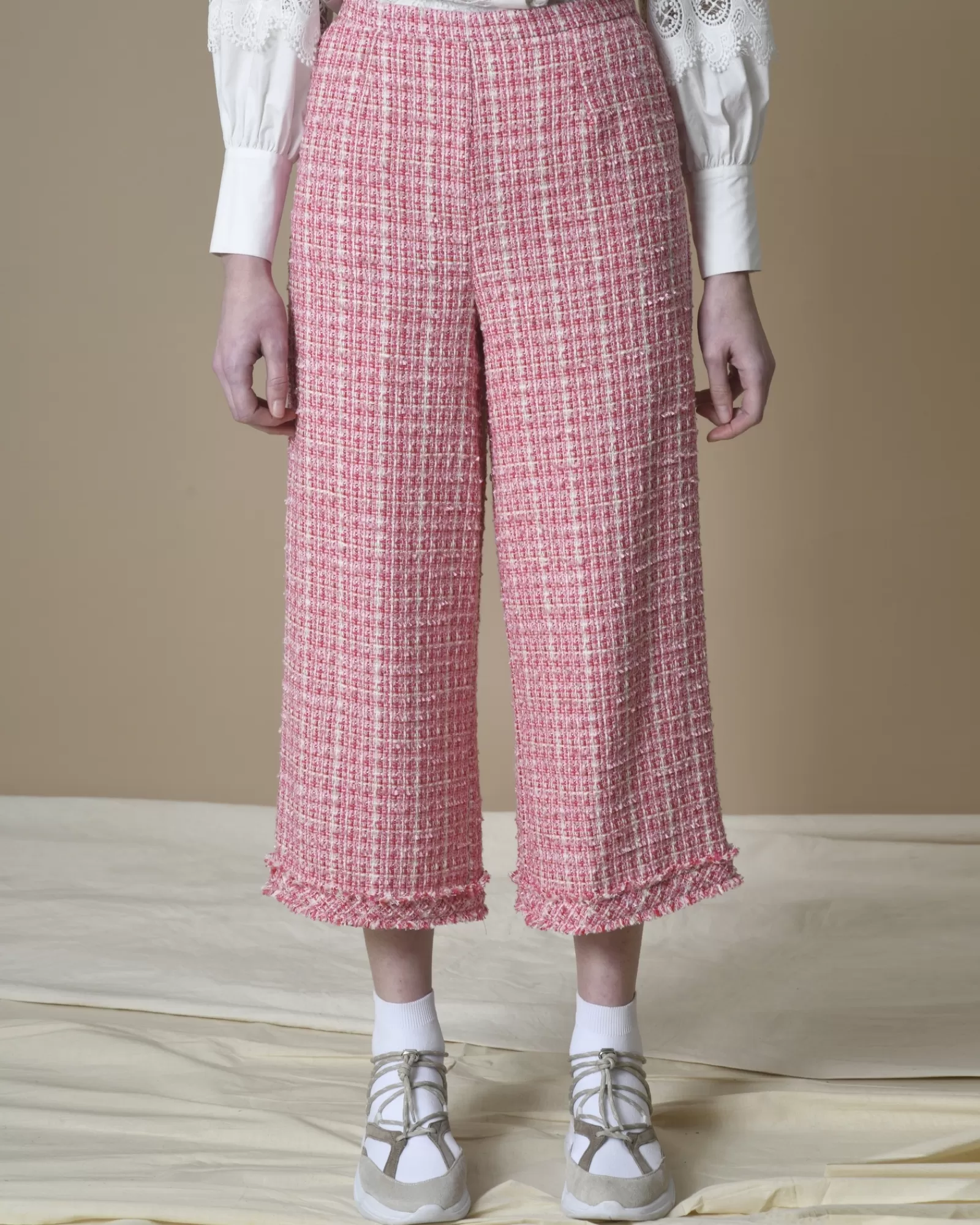 La Piscine Paris Pantalon en tweed raccourci Blumarine Rose Store