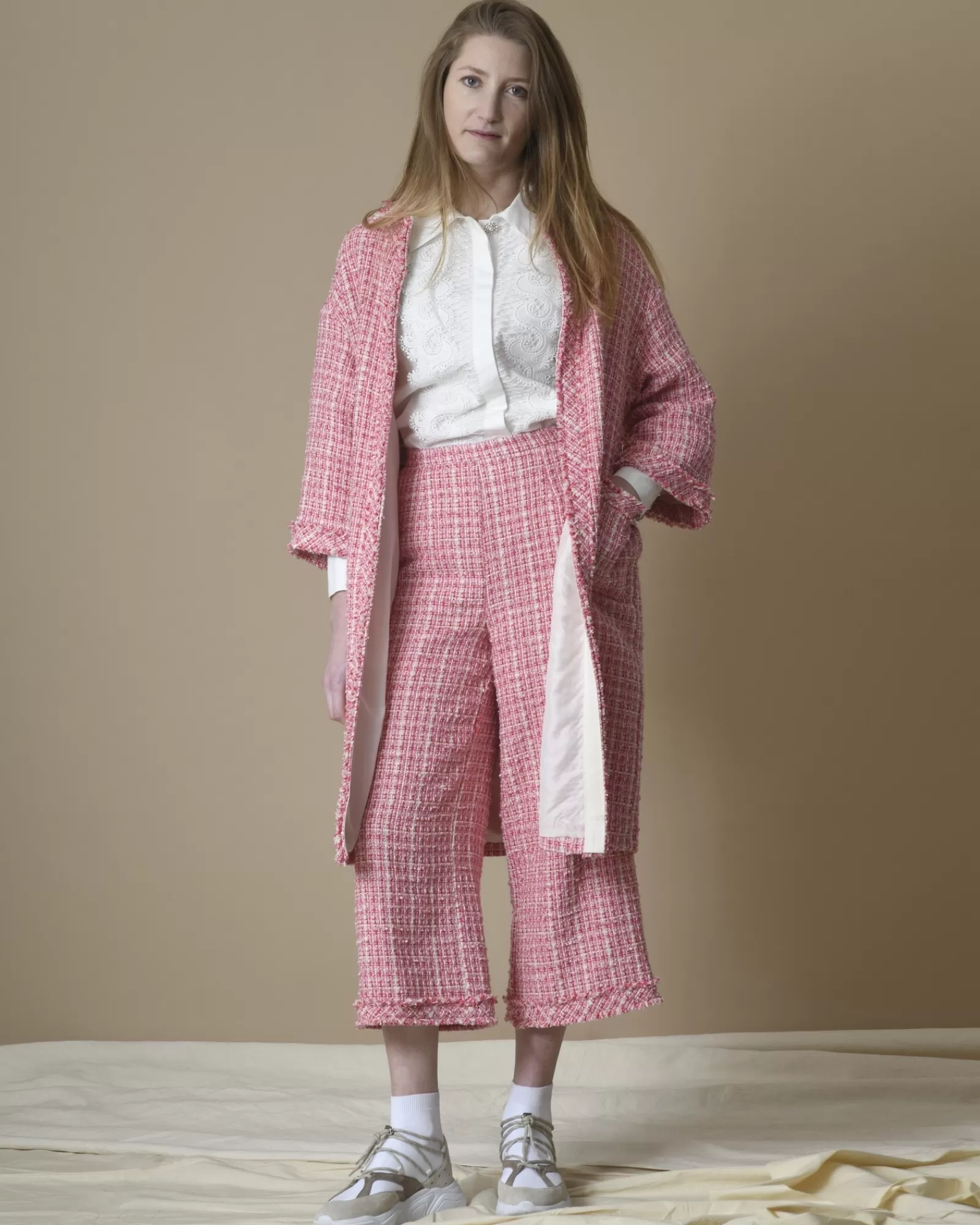 La Piscine Paris Pantalon en tweed raccourci Blumarine Rose Store