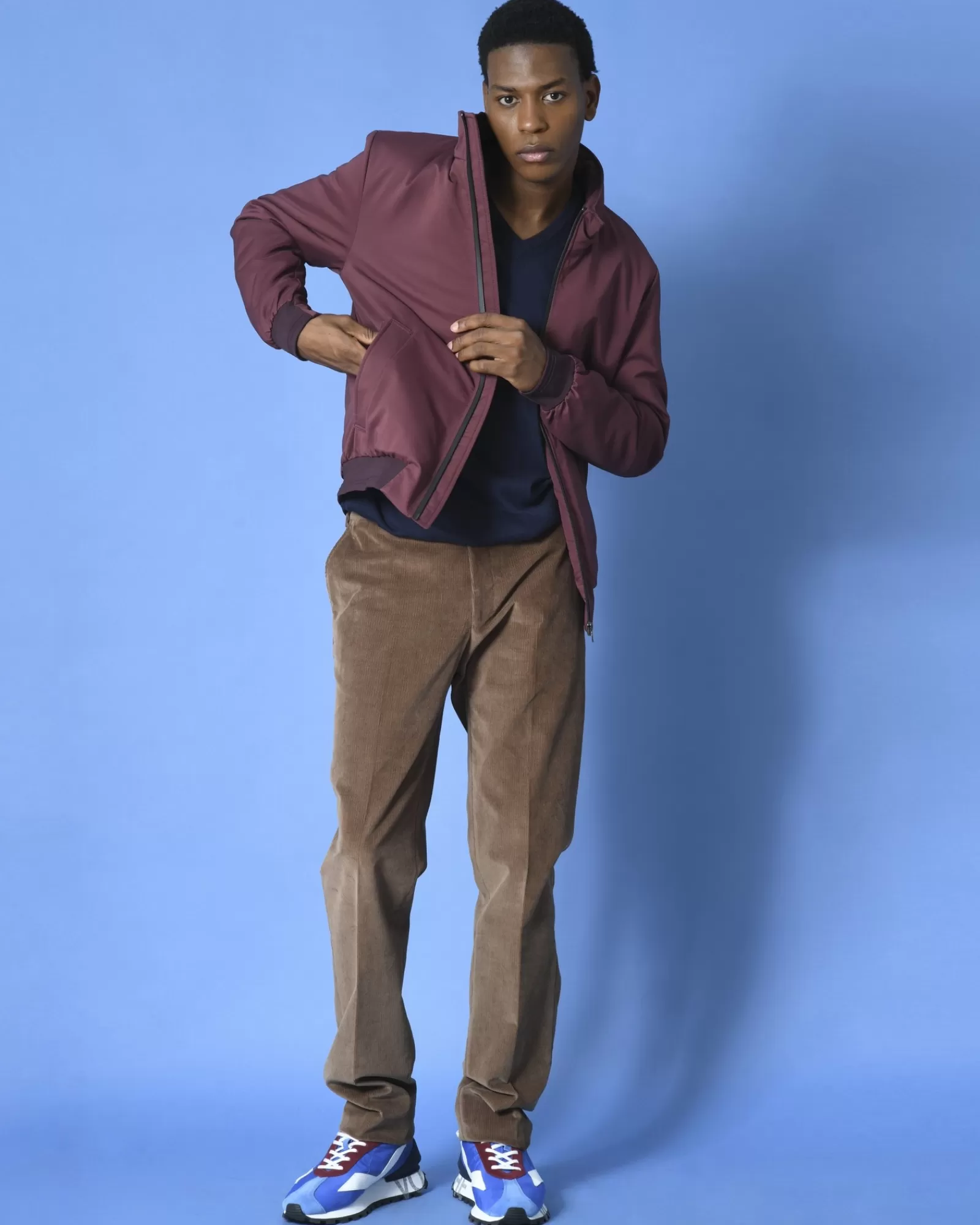La Piscine Paris Pantalon en velours côtelé Pal Zileri Marron Outlet
