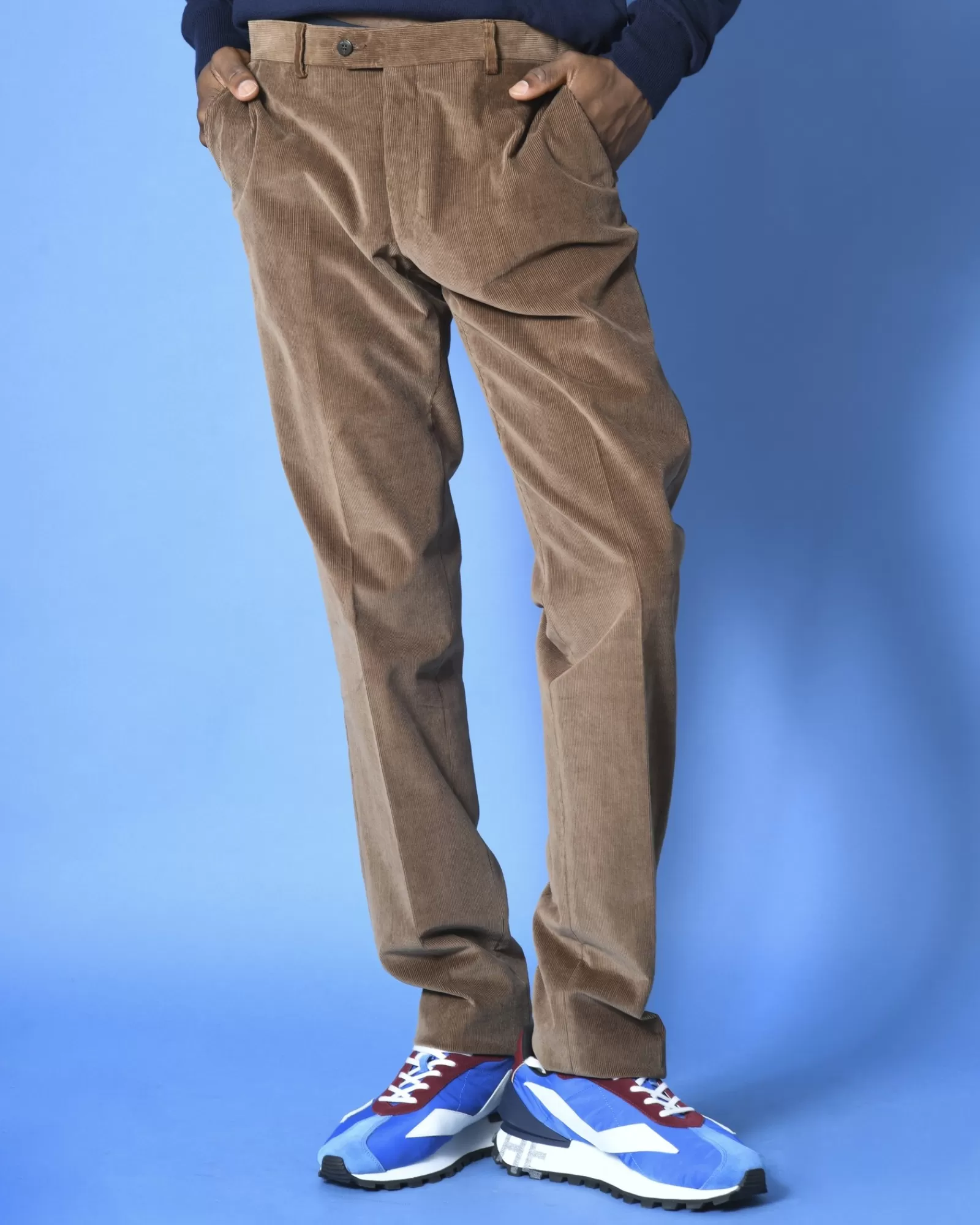 La Piscine Paris Pantalon en velours côtelé Pal Zileri Marron Outlet