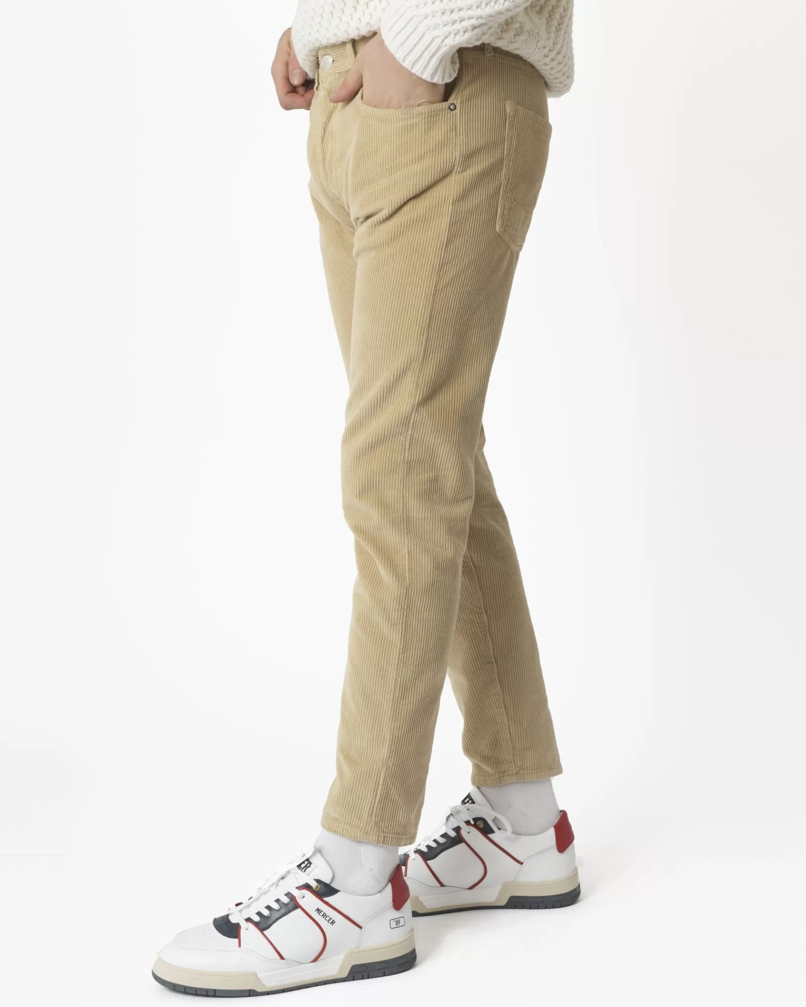 La Piscine Paris Pantalon en velours côtelé True Nyc Beige Sale
