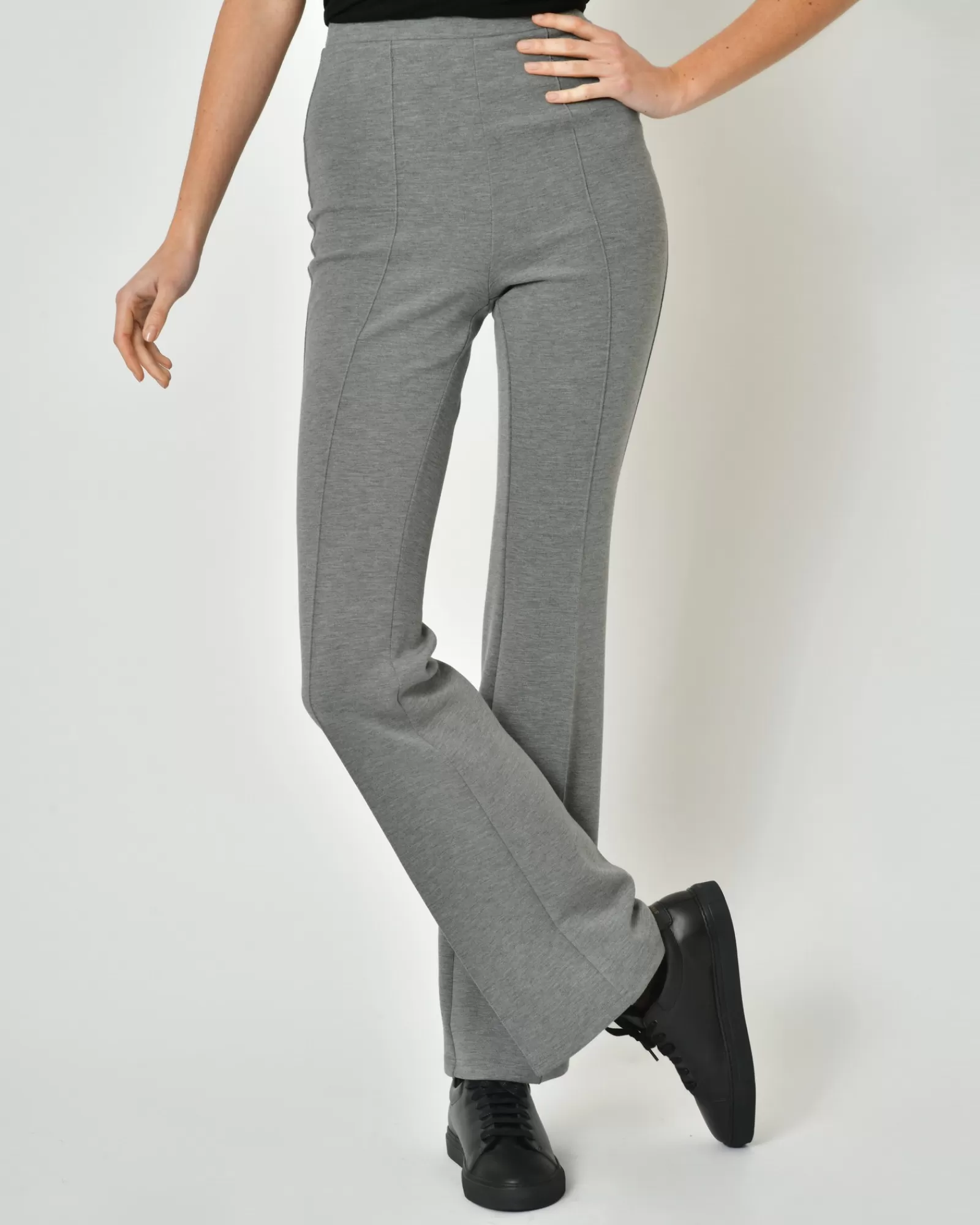 La Piscine Paris Pantalon flare taille haute Edward Achour Gris Cheap