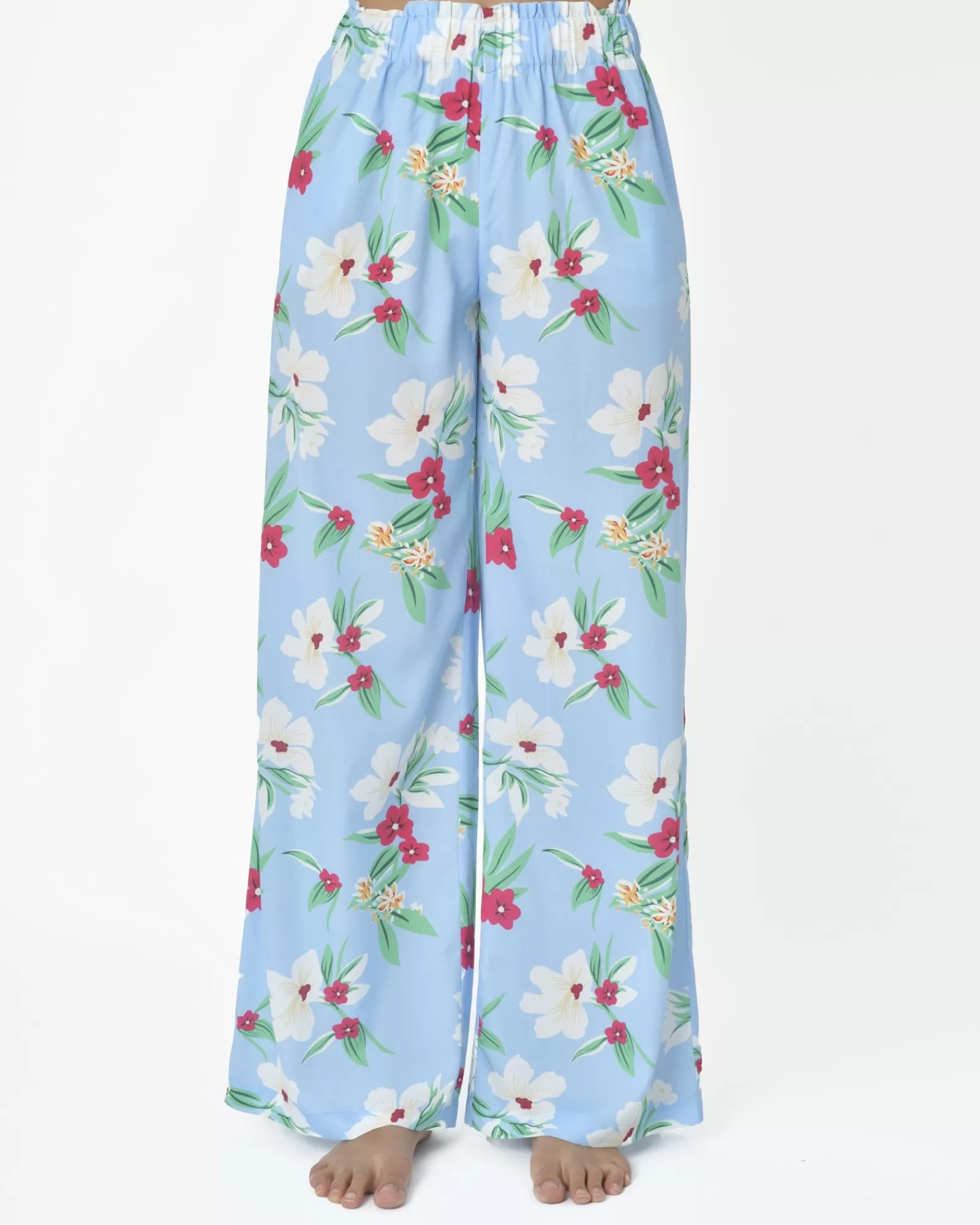 La Piscine Paris Pantalon fluide floral Edward Achour Bleu Clearance