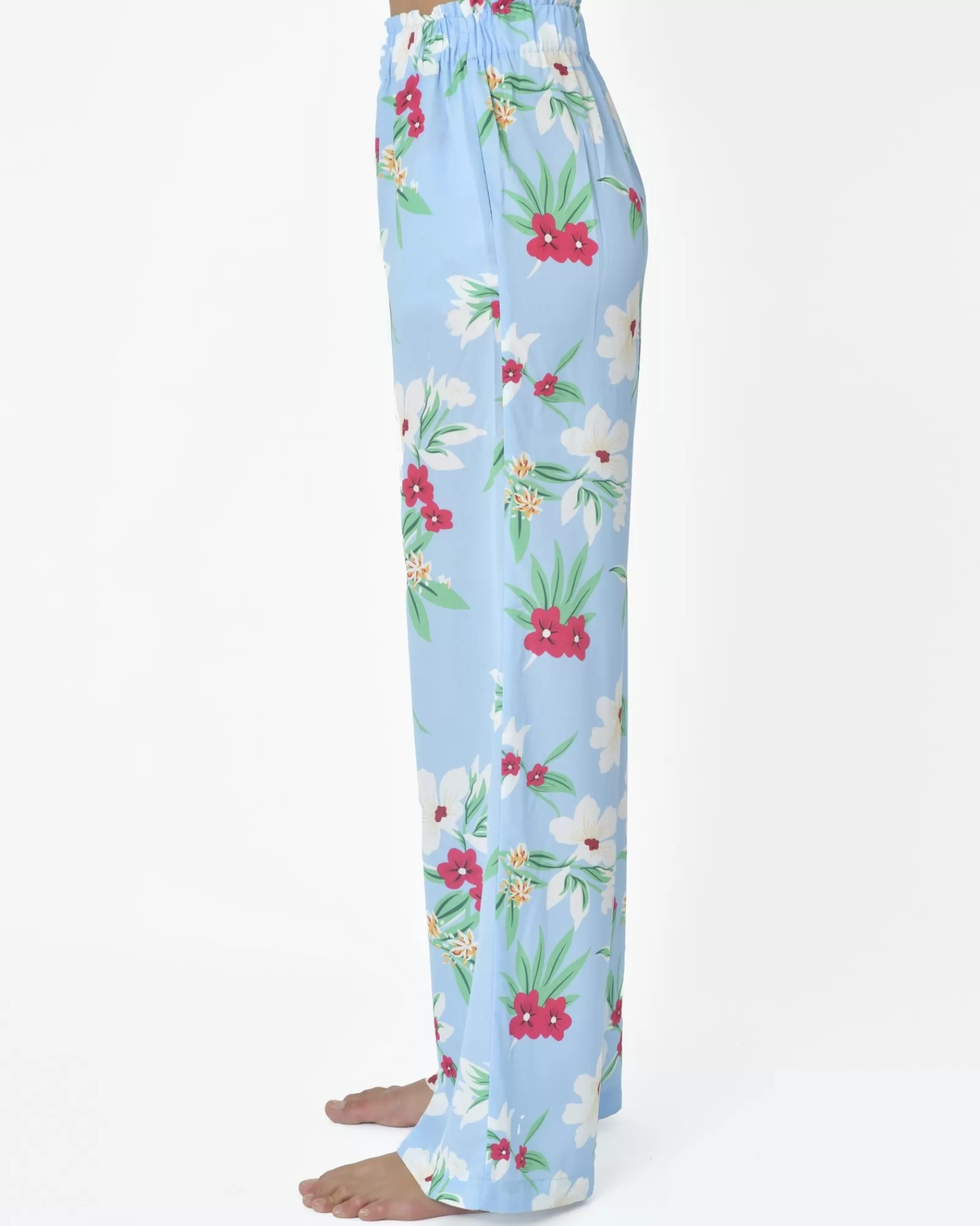 La Piscine Paris Pantalon fluide floral Edward Achour Bleu Clearance