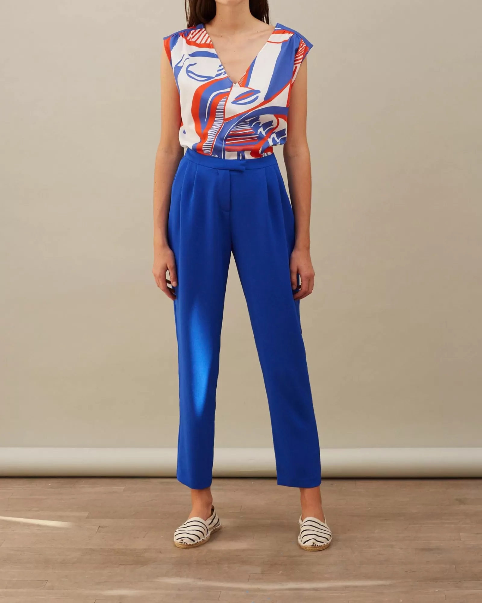 La Piscine Paris Pantalon fuselé à taille haute Chacok Bleu Best Sale